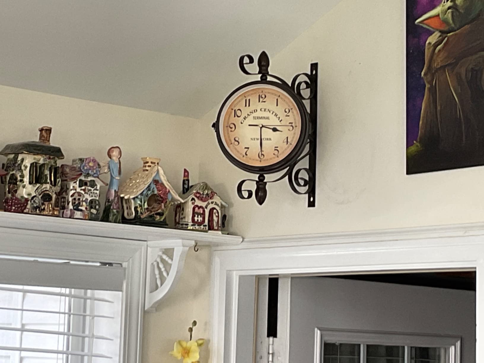 Vintage Double Sided Wall Clock Vintage Industrial Wall Clock for Outdoor Decorative Art Antique Decor Office Kitchen Silent Watches 360 Degree Rotate Antique customer photo 2