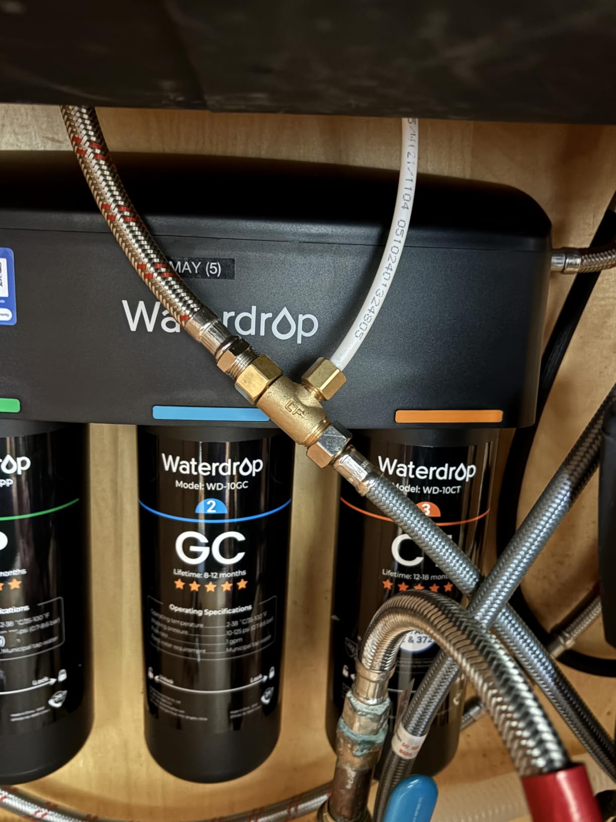 Waterdrop TSA 8 Layer Under Sink Water Filter System, NSF/ANSI 42 Certified | Reduces PFAS, PFOA/PFOS, Fluoride, Chlorine, Bad Taste & Odor, Direct Connect to Faucet, Under Sink Water Filtration System customer photo 1
