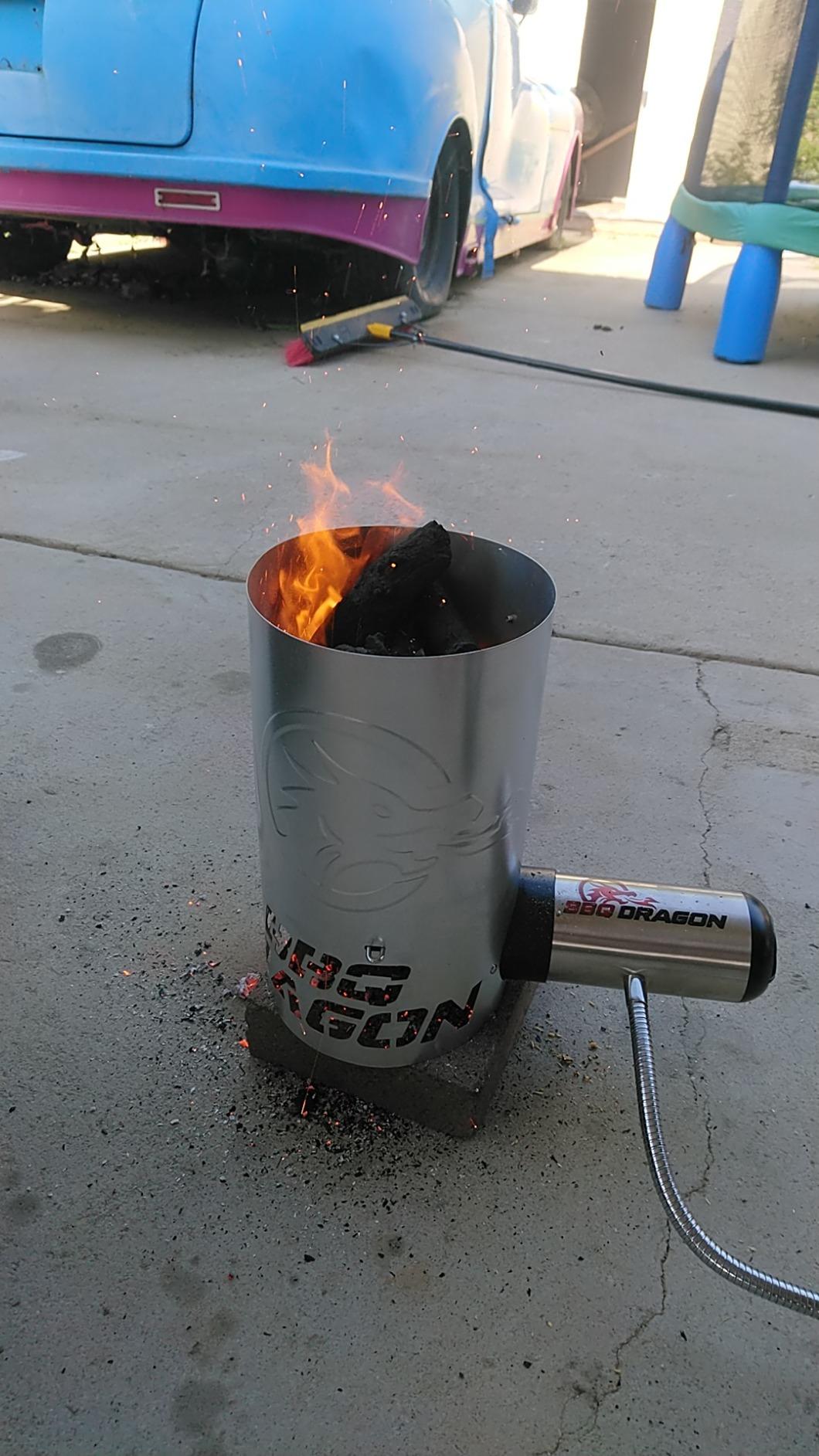 BBQ Dragon Chimney of Insanity XL Charcoal Starter — Field & Stream Best Overall Charcoal Chimney — Largest Charcoal Chimney Available — Ready-to-Cook Coals in About 3 Minutes with BBQ Dragon Fan customer photo 2