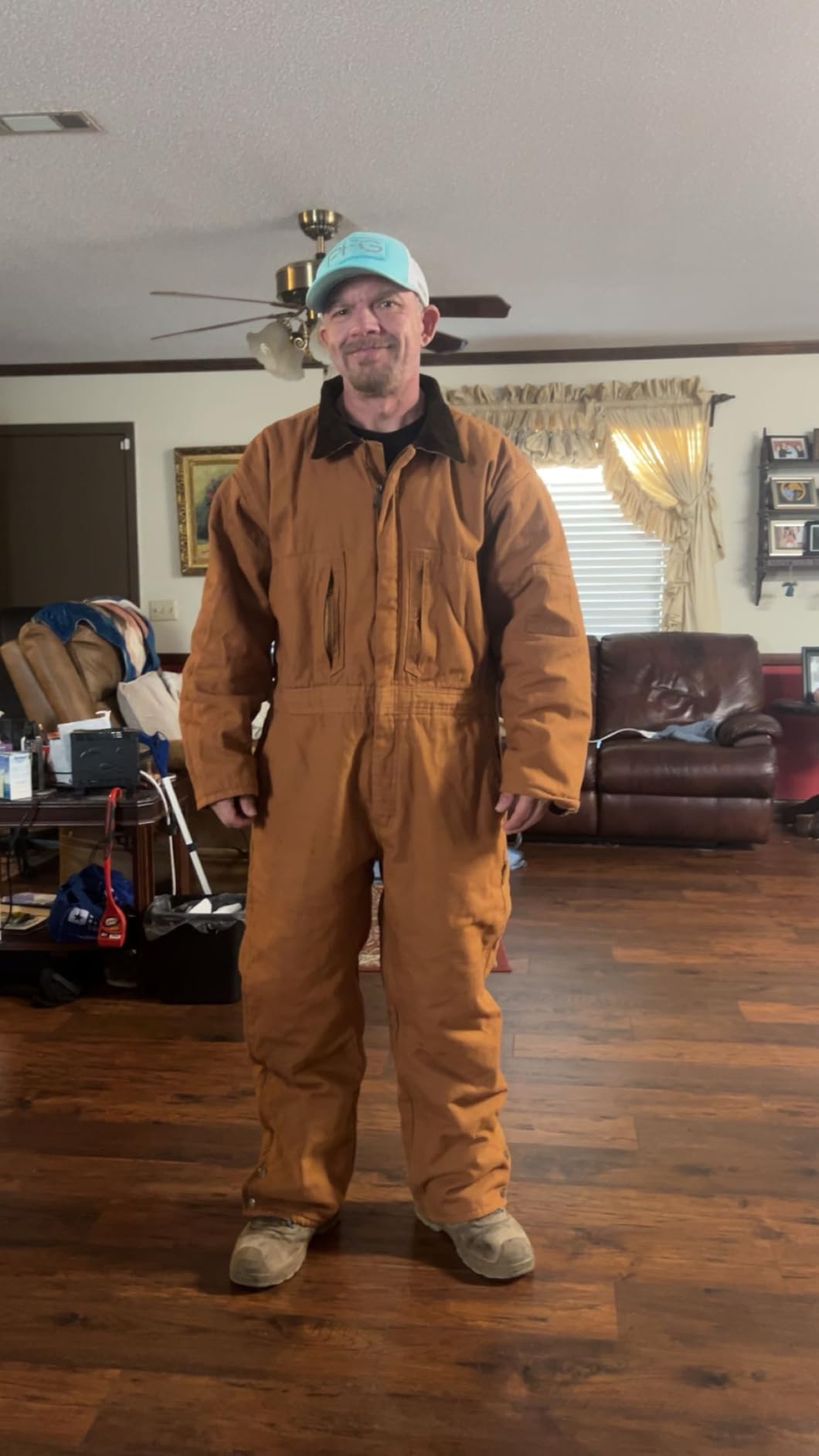 Bass Creek Outfitters Mens Insulated Coveralls Work Jumpsuit with Pockets | Durable Long-Sleeve Workwear, Warm Lined Overalls, Rugged Everyday Fit for Jobsite, Garage, and Cold-Weather Labor customer photo 2