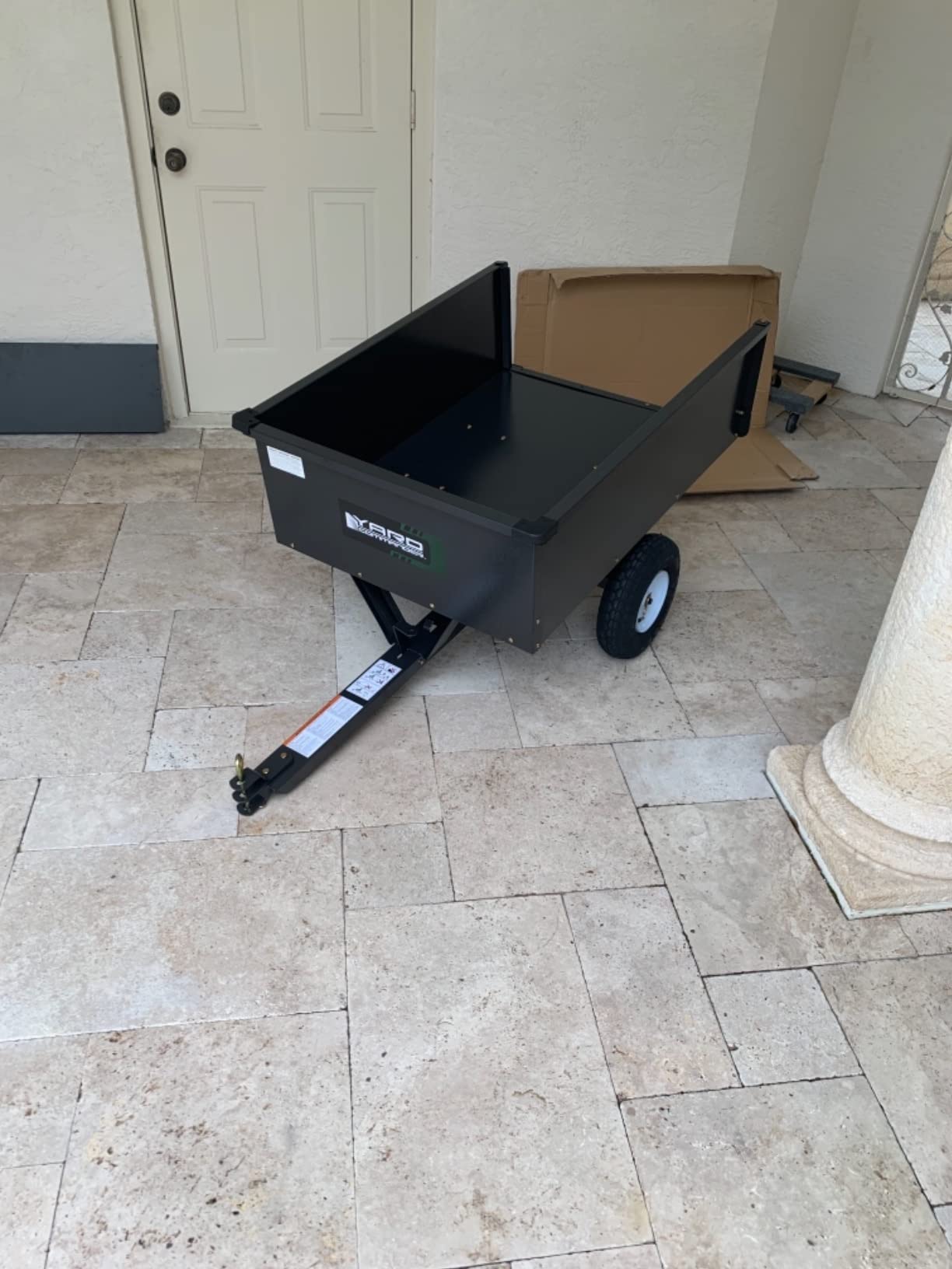 Yard Commander - 400LB Heavy Duty Tow Behind ATV Trailer Steel Dump Cart - 10-Cubic Feet Capacity - Garden Utility Trailer - Trailers with Removable Tailgate for Riding Lawn Mower Tractor customer photo 1