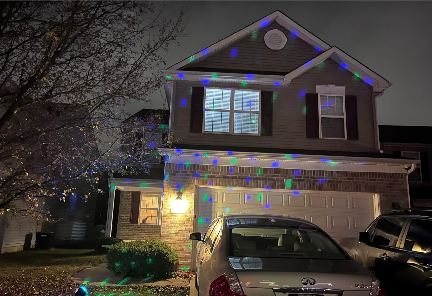 PEIDUO Christmas Projector Lights Outdoor, Multicolor Rotating Snowfall Projector, Moving Points Christmas Projection Lights Outdoor Yard Decorations for House Garden Holiday Decor customer photo 1