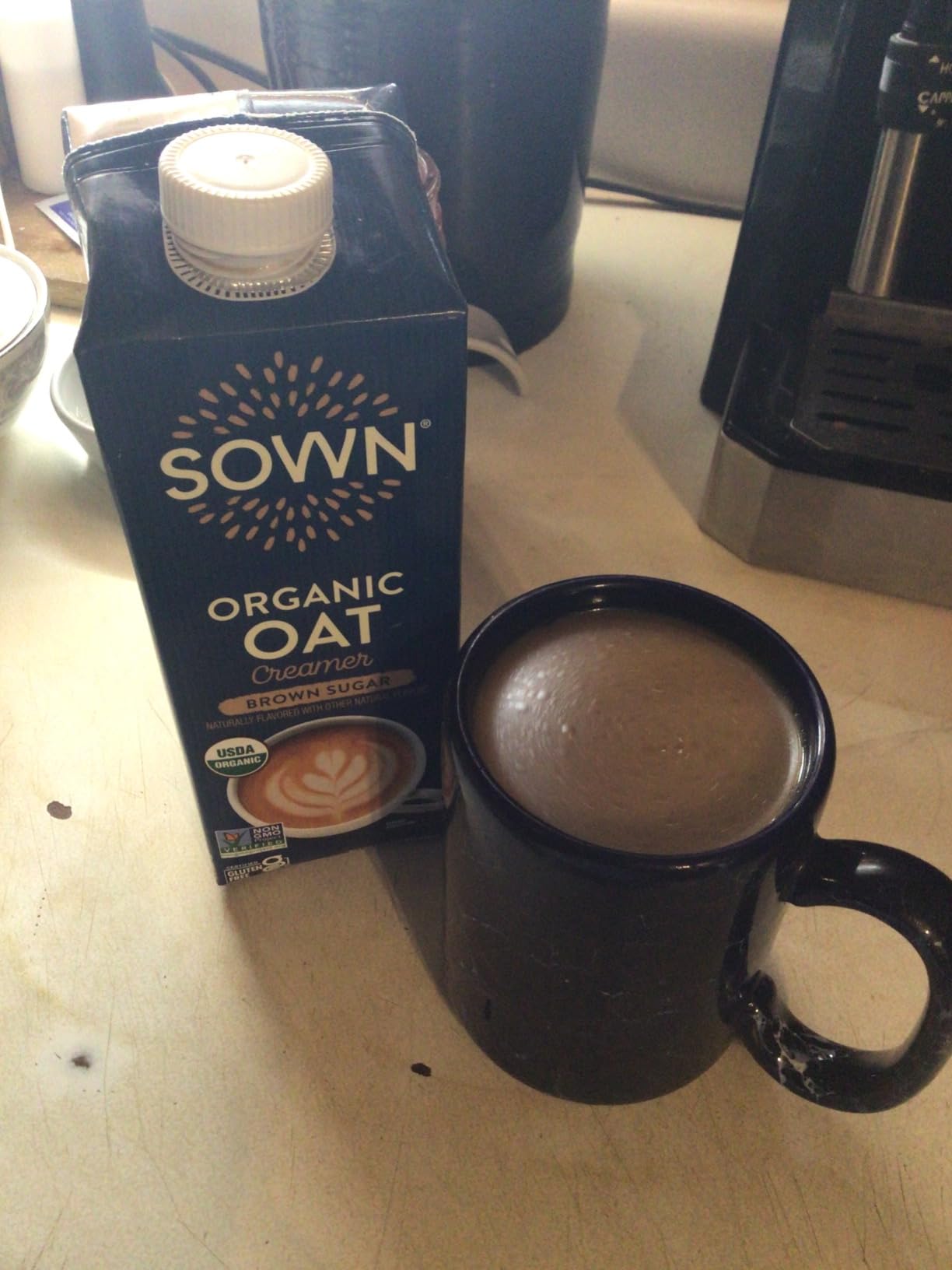 SOWN Organic Oat Creamer Sweet & Creamy - Barista Oat Milk Non Dairy Coffee Creamer - Plant Based, Dairy-Free, Vegan, Gluten-Free, Non-GMO, Shelf Stable - 32oz (Pack of 6) customer photo 1