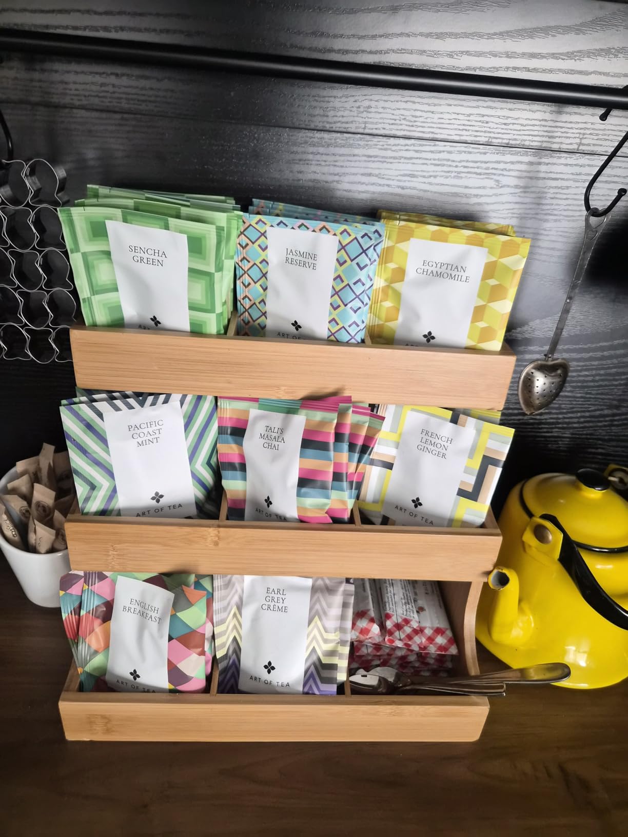 Theodore Tea Bag Organizer – Wooden Tea Organizer and Storage for Home, Kitchen, Office – 180 Tea Bag Holder - Vertical Display Tea Box. Also for Coffee Pods, Sugar, Sweeteners and Creamers. customer photo 2