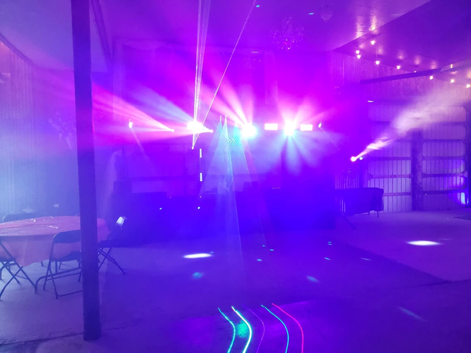 U`King DJ Laser Light, 5 Beam Effect Sound Activated DJ Party Lights RGBYC LED Laser Light Show with DMX Control for Disco Dancing Birthday Bar Stage Lighting customer photo 1