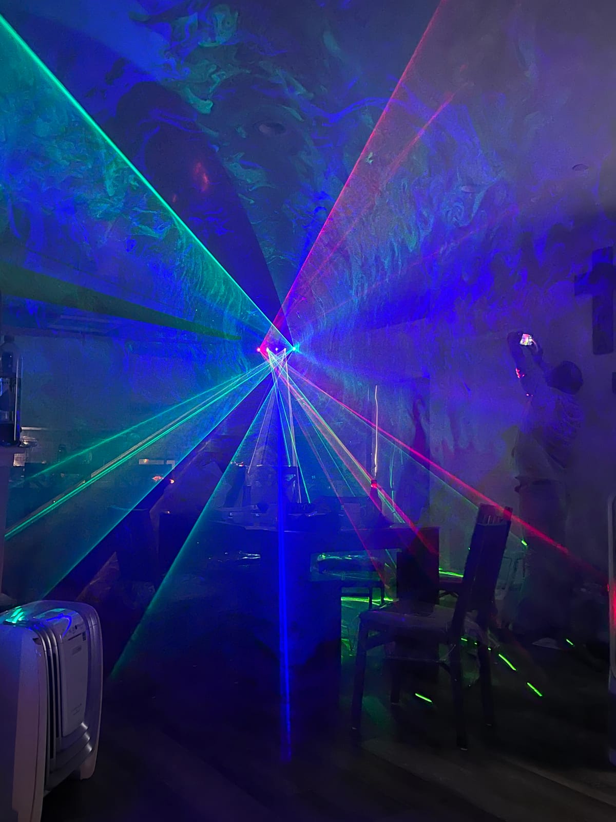 U`King DJ Laser Light, 5 Beam Effect Sound Activated DJ Party Lights RGBYC LED Laser Light Show with DMX Control for Disco Dancing Birthday Bar Stage Lighting customer photo 2