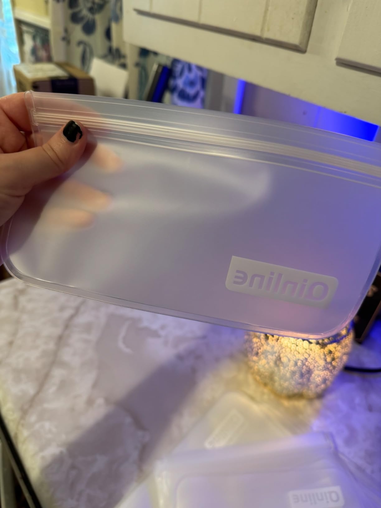 Qinline Reusable Food Storage Bags - 24 Pack Freezer Bag, Reusable Bags, Extra Thick Leakproof Lunch Bag customer photo 1