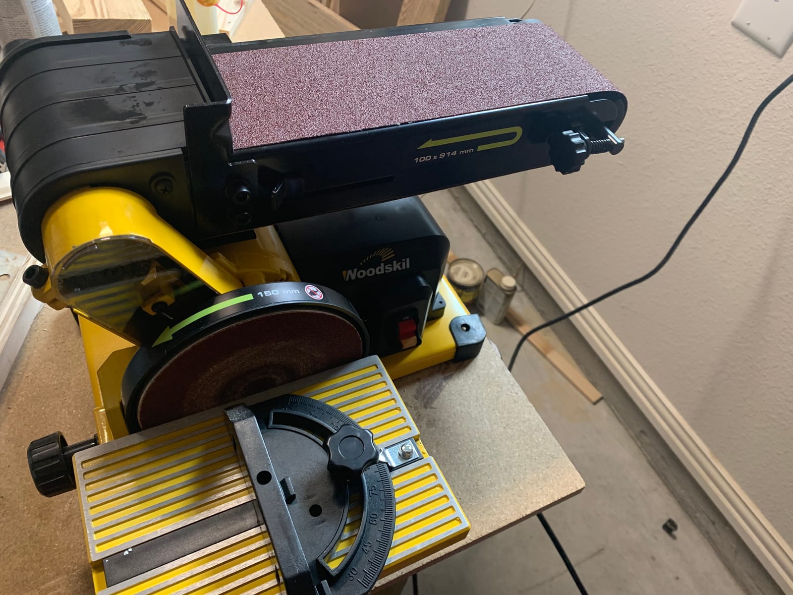 Woodskil 4.3A Belt Disc Sander Combo for Woodworking,4x36