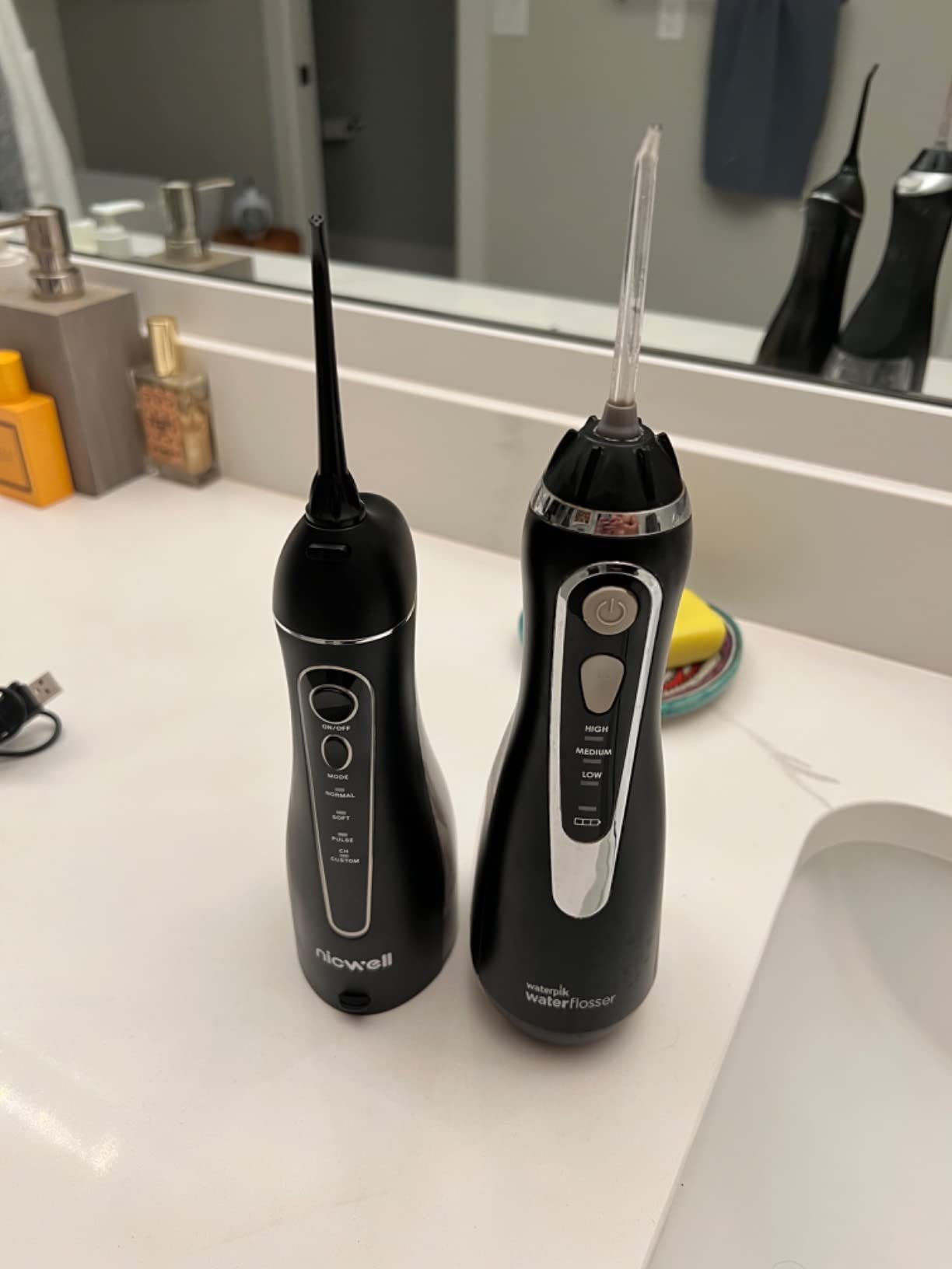 Nicwell Water Dental Flosser for Teeth - 4 Modes & 11 Pressure Settings Cordless Portable Oral Irrigator, IPX7 Waterproof Rechargeable with 5 Tips for Braces Cleaning, Travel, Deep Teeth Cleaning customer photo 2