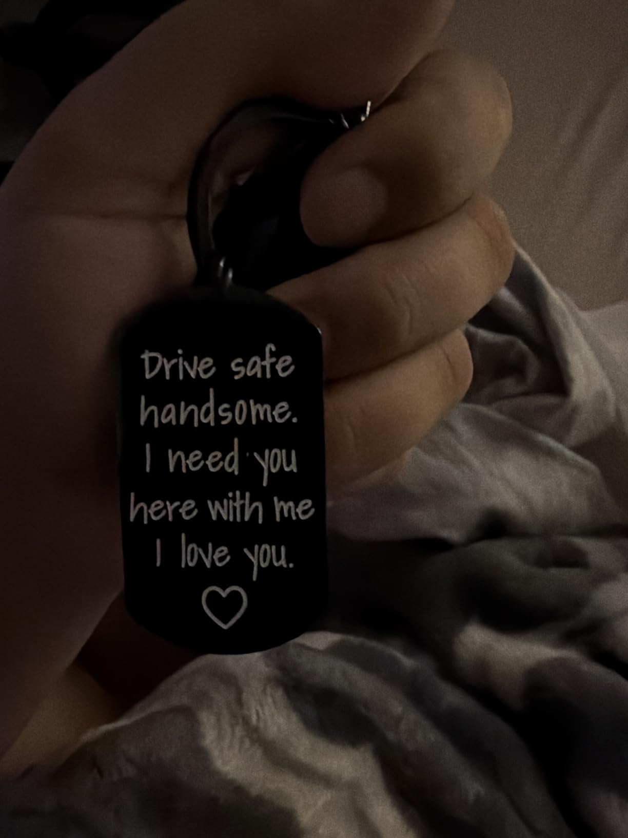 iWenSheng Drive Safe Keychain for Boyfriend Husband - Drive Safe Handsome I Need You Here With Me Keyring, Birthday Valentine’s Day Gifts for Him Men customer photo 1