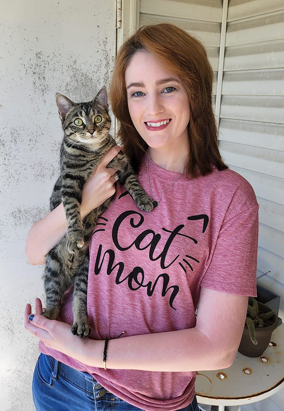 LAZYCHILD Cat Mom Shirts for Women Cat Mama T-Shirts Pet Lover Gifts Shirts customer photo 2