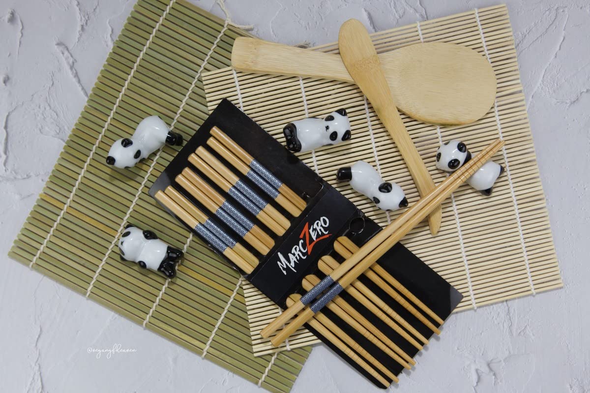 MarcZero Sushi Making Kit for Beginners 22 in 1 Bazooka Roller | With bazooka roller, bamboo mats, knife, chopsticks, nigiri, onigiri and musubi molds for Beginner customer photo 2