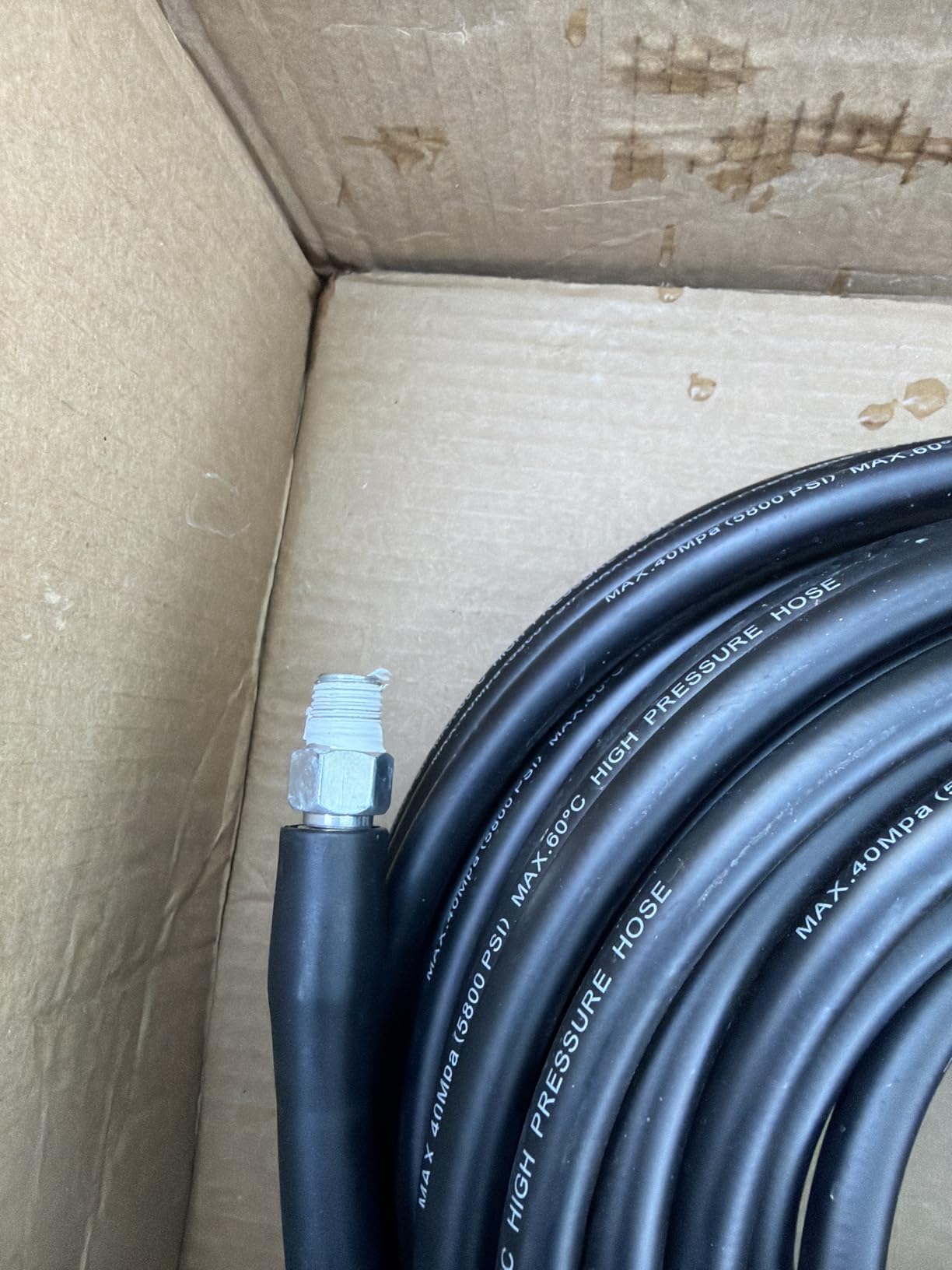 Sewer Jetter Kit for Pressure Washer 100FT, 5800PSI Drain Cleaner Hose 1/4 Inch NPT Corner, Rotating and Button Hose Sewer Jetting Nozzle Pearl Corsage Pin Waterproof Tape with 2 Spanner customer photo 2