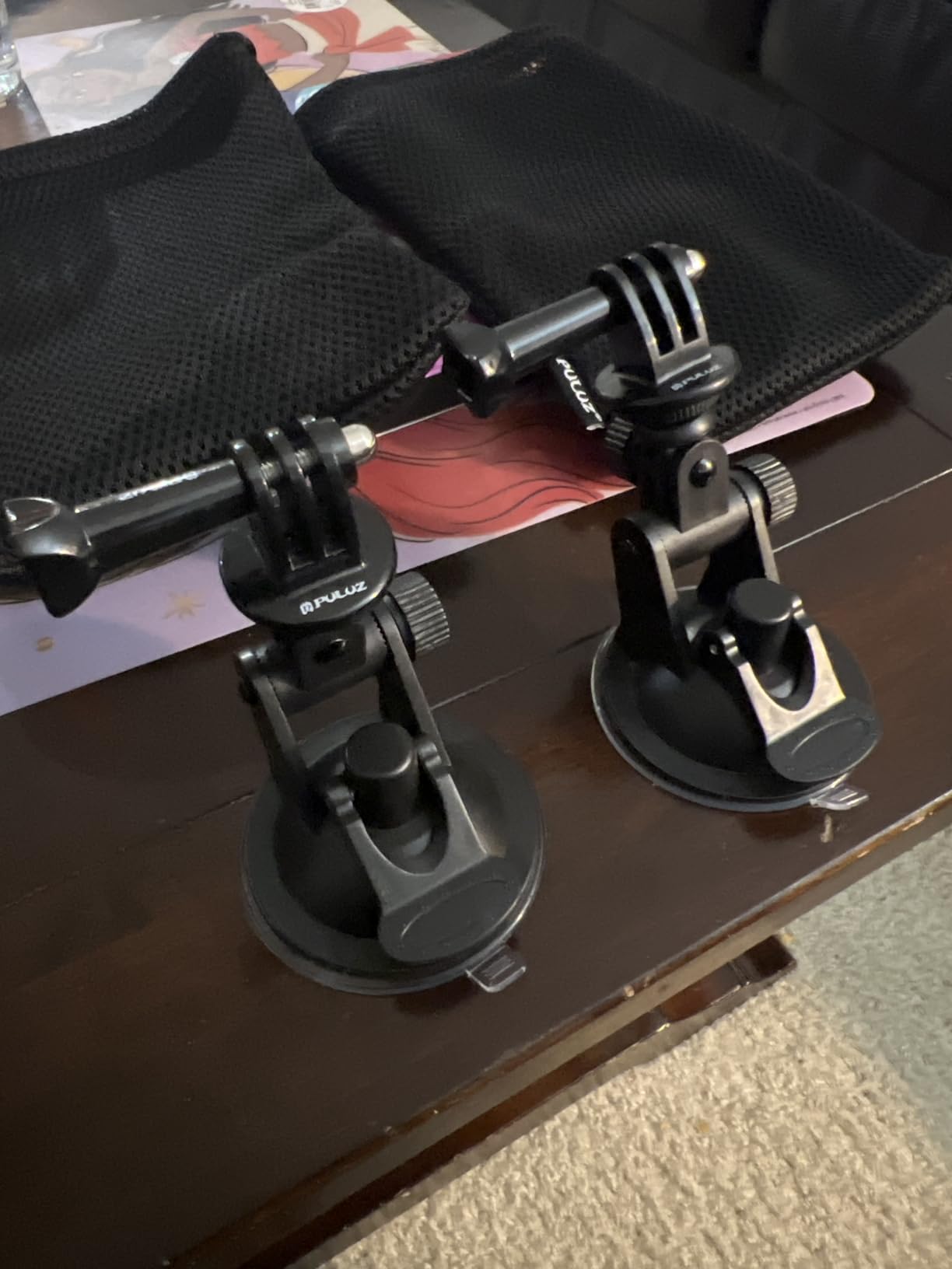 PULUZ Suction Cup Mount for Gopro Car Mount, Adjustable Vehicle Window & Windshield Mount Holder, Compatible with GoPro Hero 12 11 10 9 8 7/Insta360 X3 x2/DJI OSMO Action Camera Mount customer photo 1