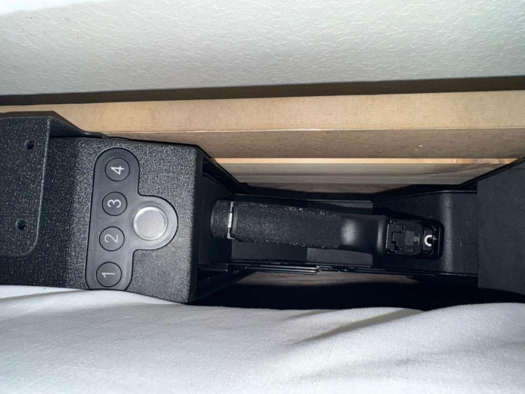 Biometric Slider Handgun Gun Safe for Nightstand, Desk, Bed Side, Truck customer photo 1