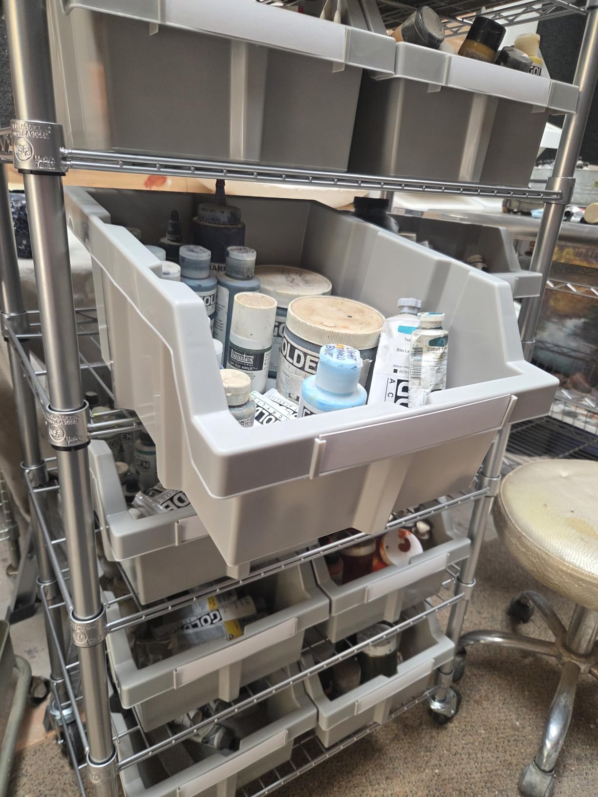 7-Tier NSF 21-Bin Steel Wire Shelving Rack, 48