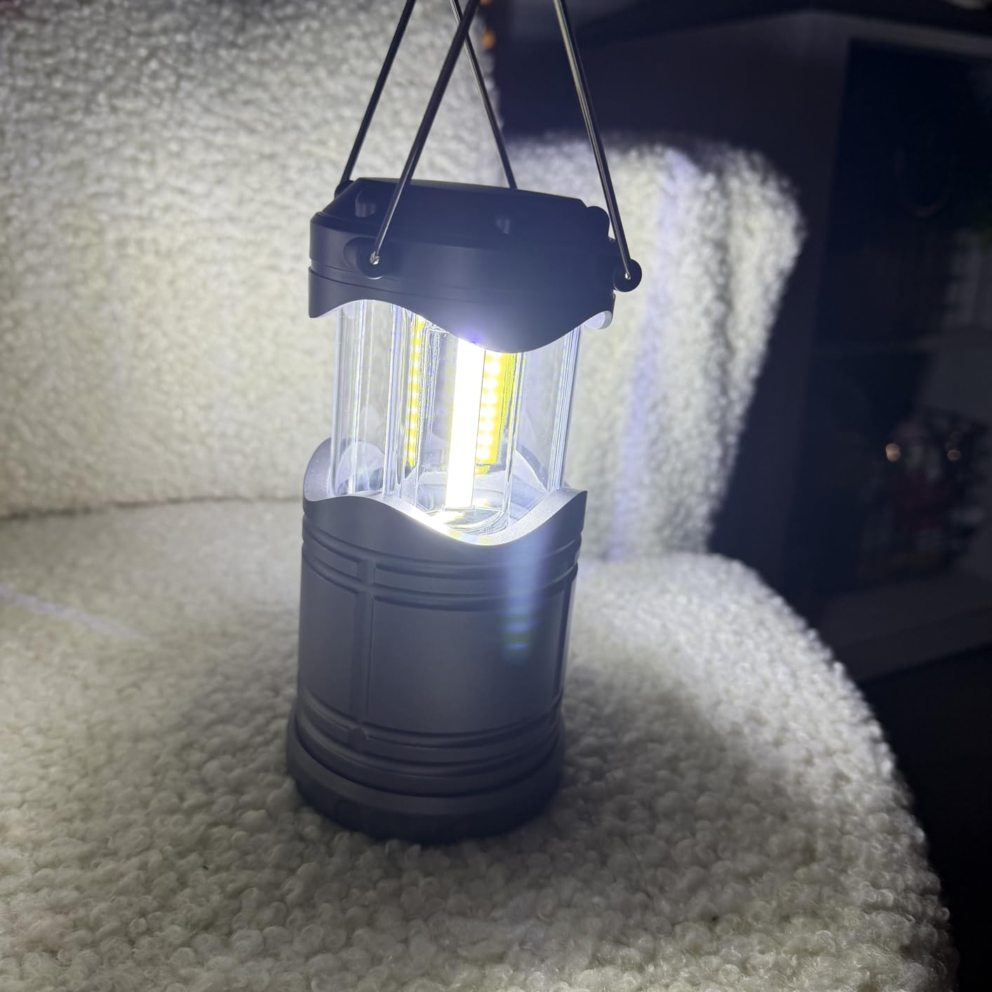 Lichamp LED Camping Lantern, 4 Pack Battery Powered Flashlight for Power Outages, Portable Collapsible Hanging Light Essential for Home, Outdoor, Emergency Lamp Survival Kit Gear for Hurricane, Gray customer photo 2