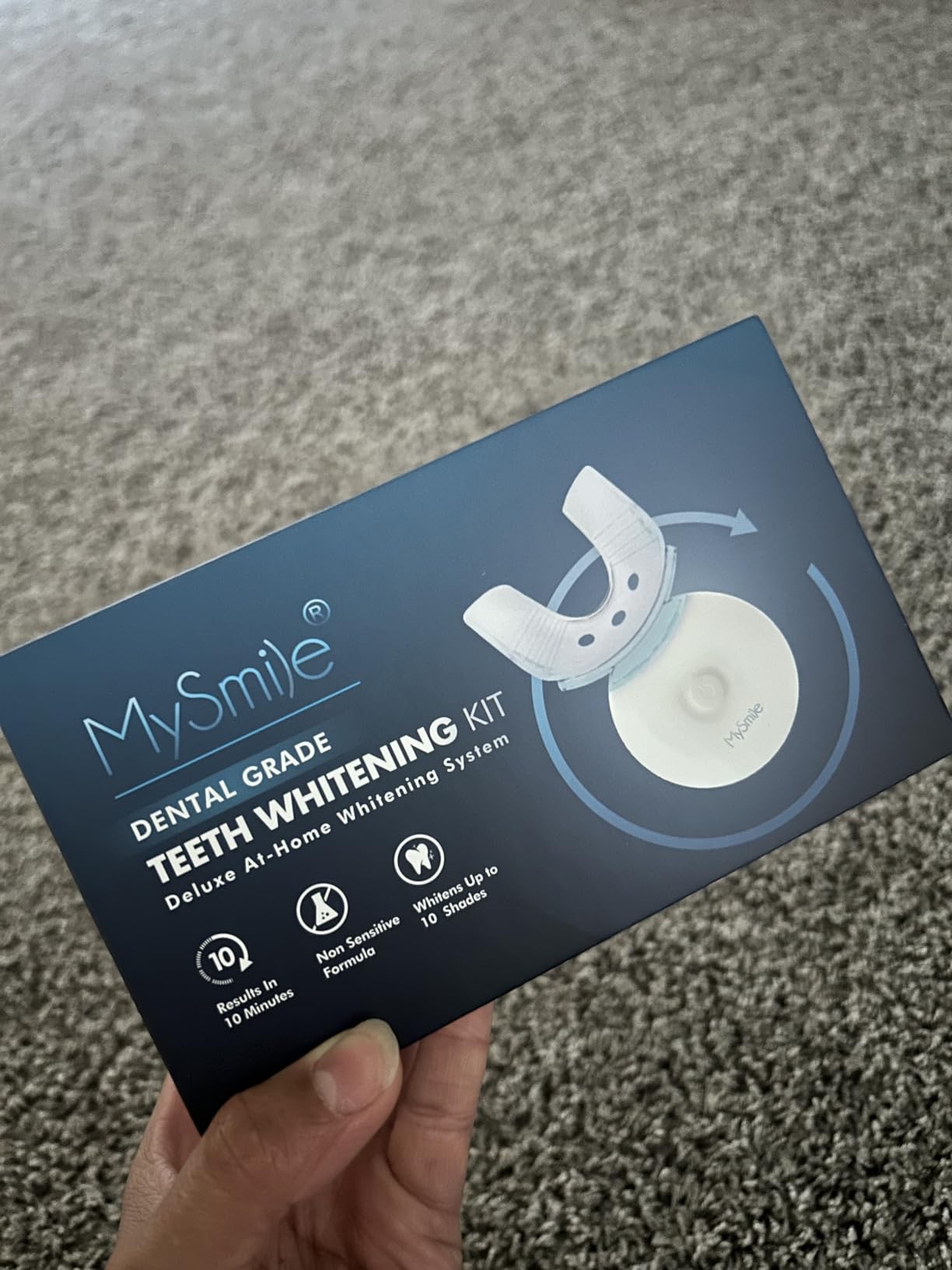 MySmile Teeth Whitening Kit with LED Light, 10 Min Non-Sensitive Fast Teeth Whitener with 3 Carbamide Peroxide Whitening Gel, Helps to Remove Stains from Coffee, Smoking, Wines, Soda, Food customer photo 1