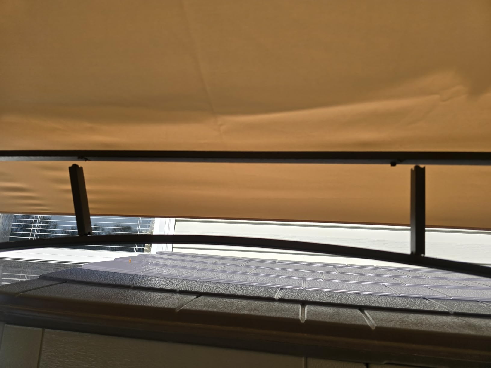AECOJOY 8' x 5' Outdoor Grill Gazebo Canopy, BBQ Canopy for Outdoor Grill, 2- Tier BBQ Gazebo Shelter for Patio, Backyard and More (Beige) customer photo 1