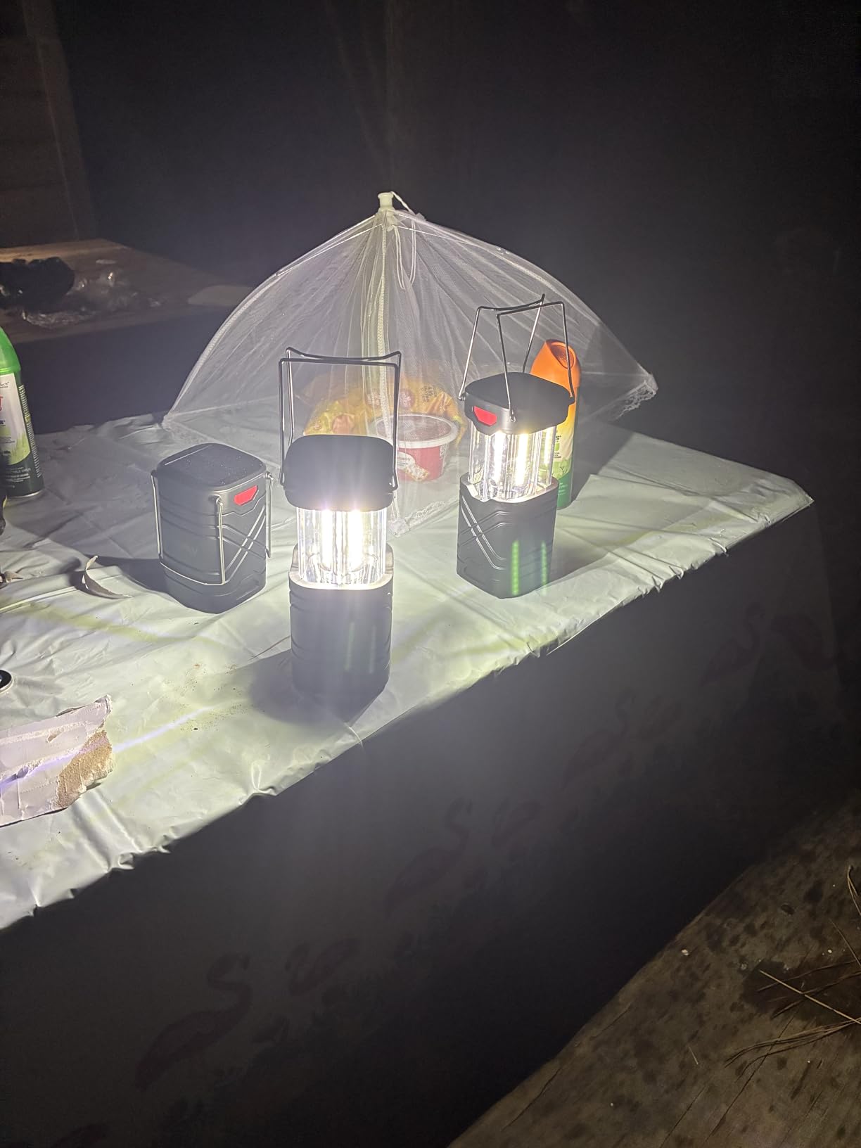 LETMY 4 Pack Camping Lantern, Rechargeable LED Lanterns, Solar Lantern Battery Powered Hurricane Lanterns Flashlight with 3 Powered Ways & USB Cable for Emergency, Power Outage, Hurricane Supplies customer photo 2