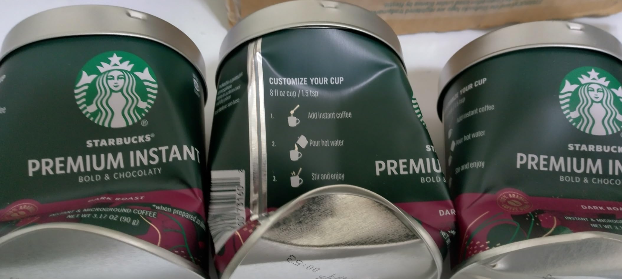 Starbucks Premium Instant Coffee Dark Roast, 3 Tins 3.17 oz customer photo 1