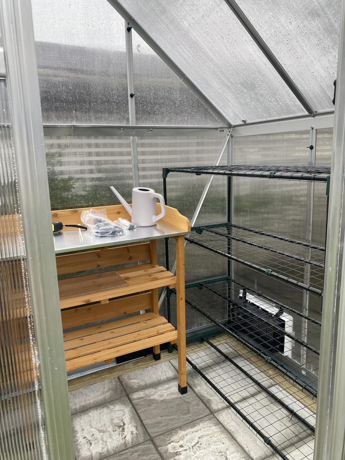 EAGLE PEAK Greenhouse Shelving Staging Double 4 Tier, Outdoor/Indoor Plant Shelves, 35