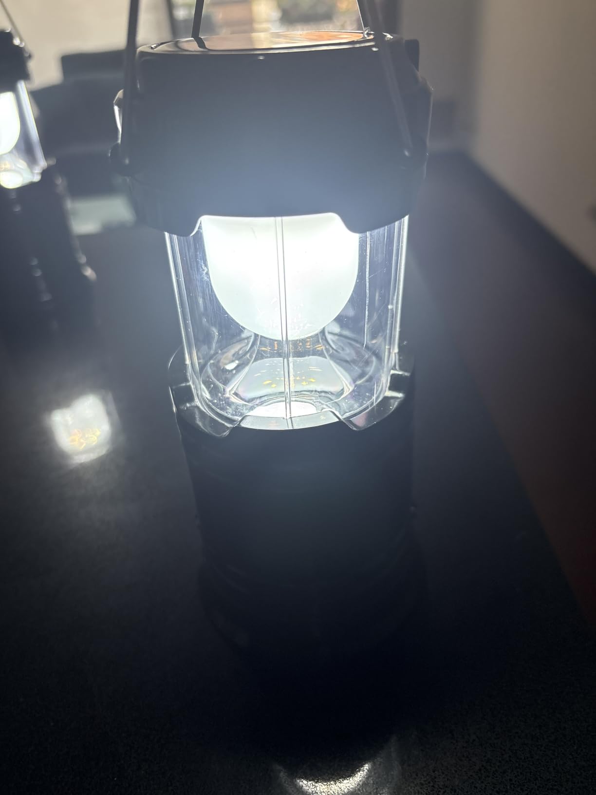 Collapsible Portable LED Camping Lantern XTAUTO Lightweight Waterproof Solar USB Rechargeable LED Flashlight Survival Kits for Indoor Outdoor Home Emergency Light Power Outages Hiking Hurricane 4-Pack customer photo 1