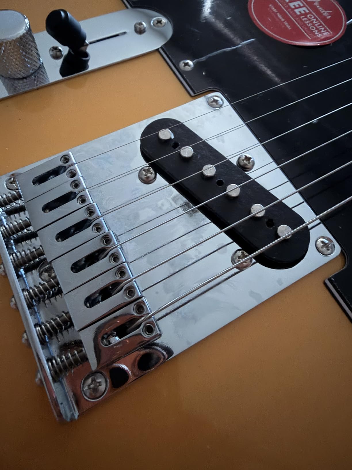 Squier Affinity Telecaster Electric Guitar, Left-Handed, Butterscotch Blonde | Left-handed telecaster, maple fingerboard, butterscotch blonde, beginner guitar, 2-year warranty, Fender-designed pickups customer photo 1