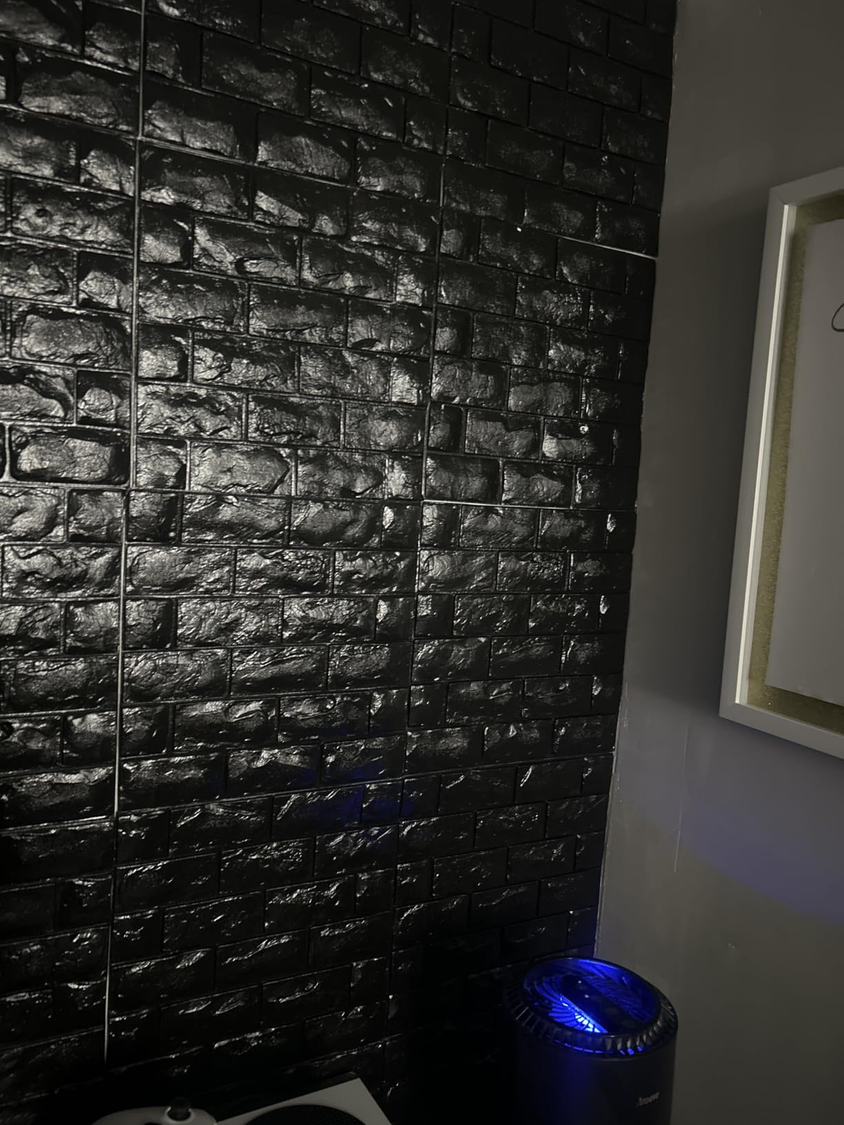 30 Pcs 3D Wall Panels, White Brick Printable 3D Wallpaper Stick and Peel, Self Adhesive Waterproof Foam Faux Brick Paneling for Bedroom, Bathroom, Kitchen, Fireplace (29.06 sq feet Coverage) customer photo 1