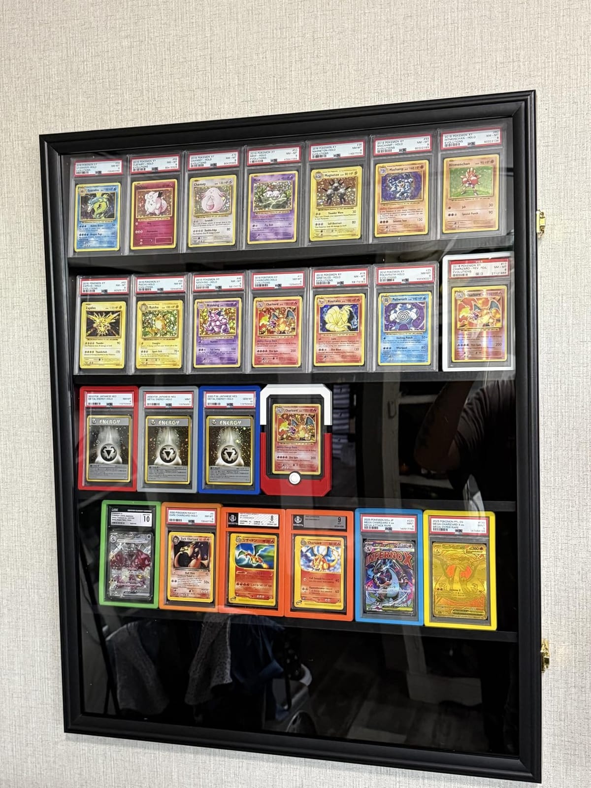 KCRasan 35 Graded Sports Card Display Frame - Card Display Case Lockable | Trading Card Collector Wall Display Holder for Basketball Football Hockey Cards, UV Protection Acrylic, Black customer photo 1