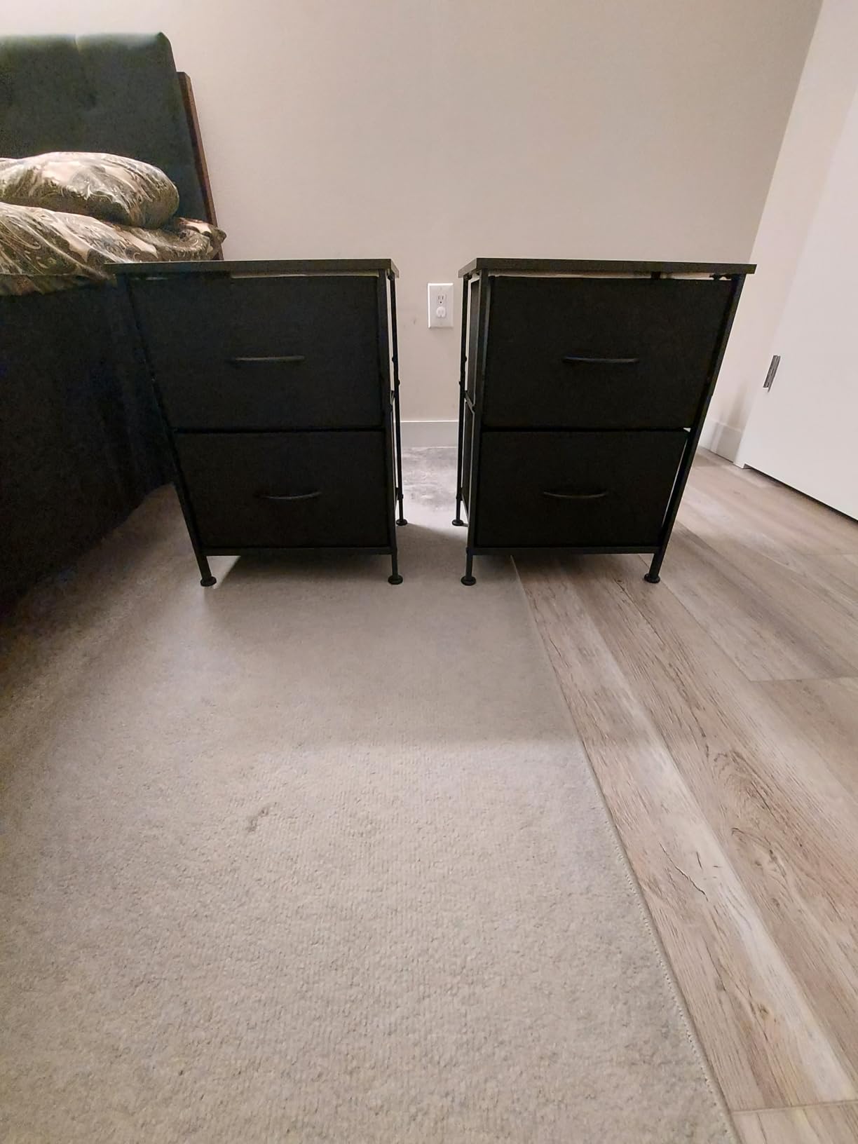 WLIVE Night Stand, Small Dresser with 2 Drawers & Wooden Top, Nightstand with Fabric Bins, Bedside Table for Bedroom, Closet, Entryway, College Dorm, Rustic Brown customer photo 1