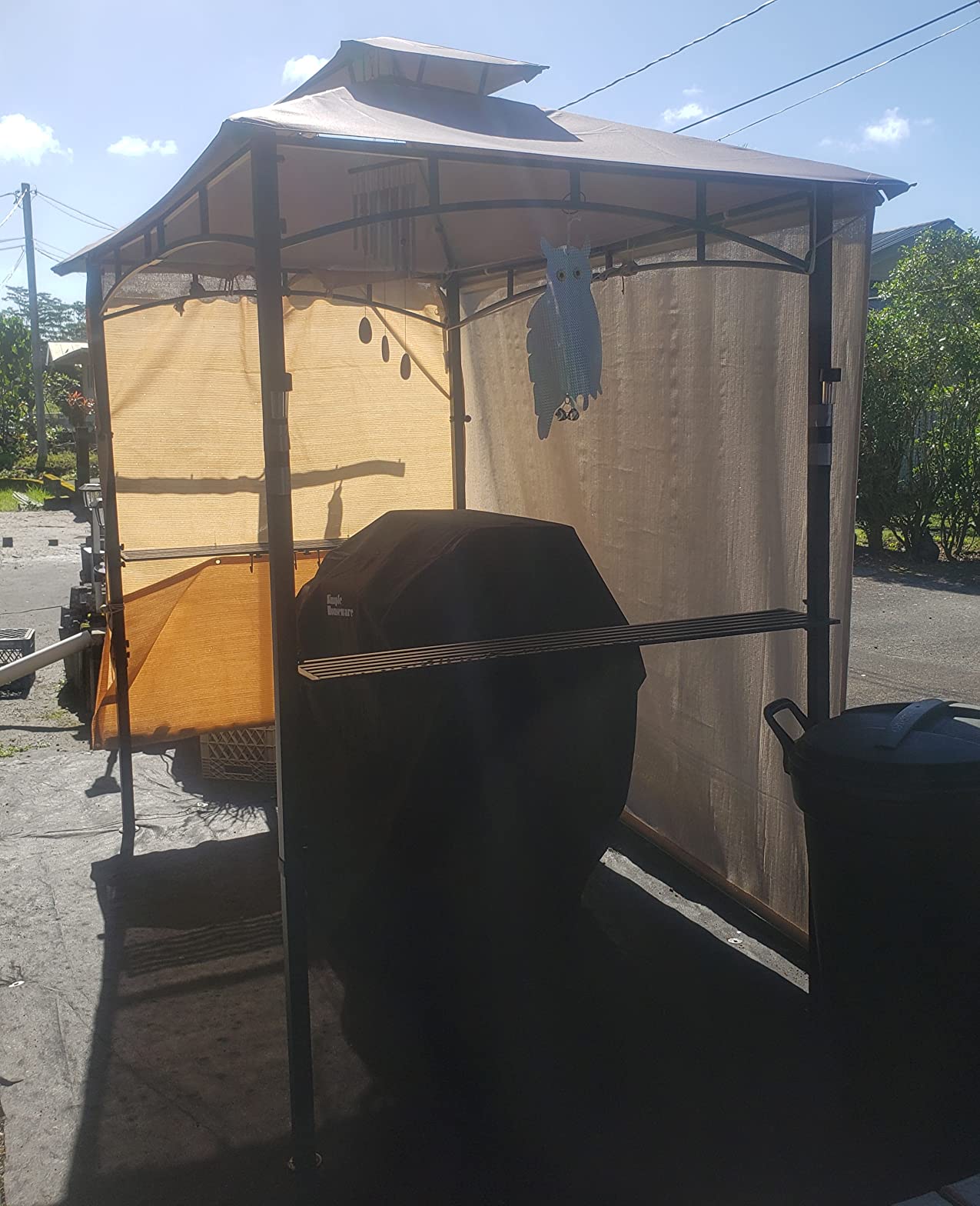 COOSHADE 8x5 Grill Gazebo BBQ Gazebo with LED Light, Gray customer photo 2