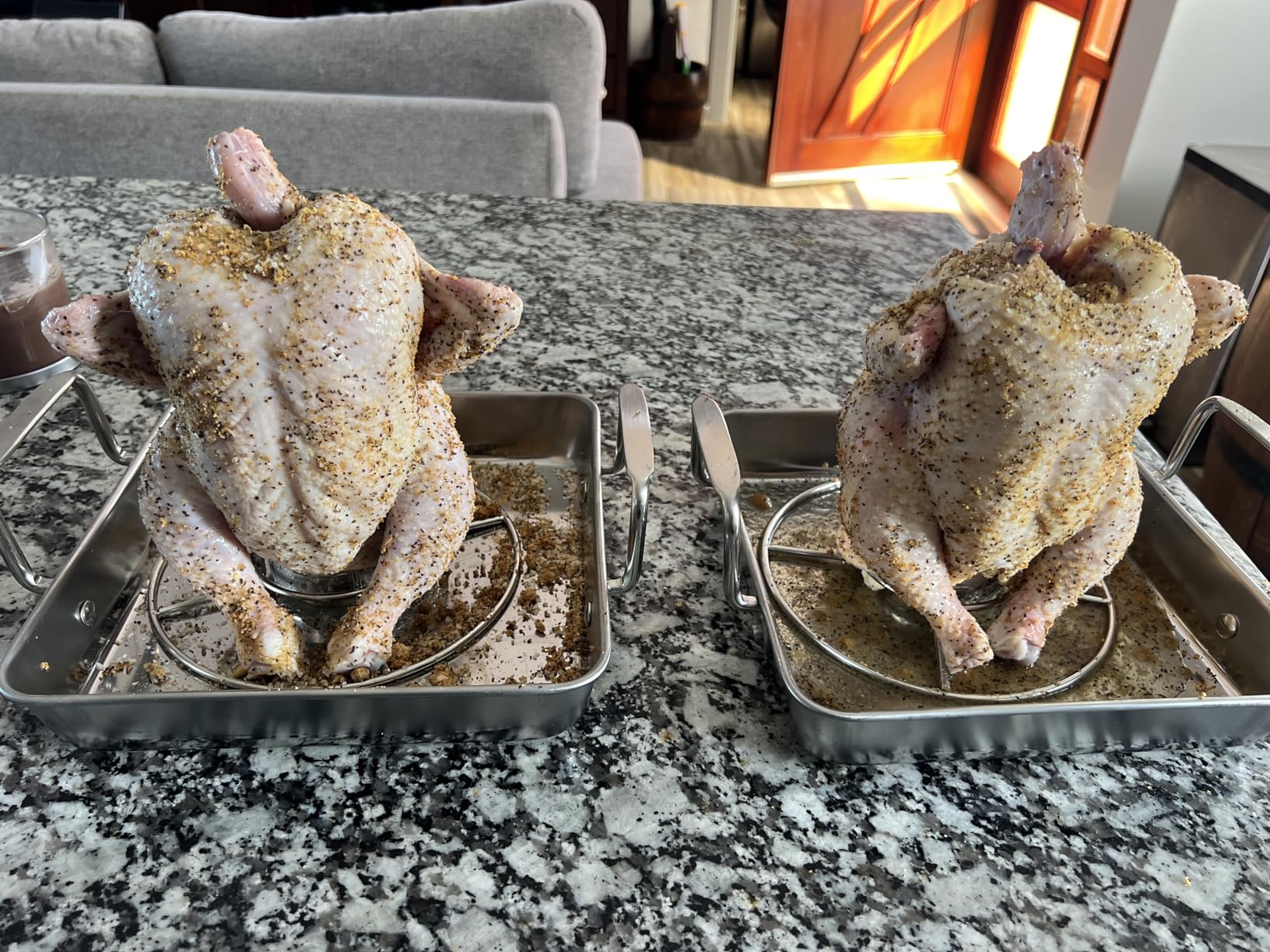 P&P CHEF Beer Can Chicken Holder with Roasting Pan Set, Square, 4Pcs customer photo 1