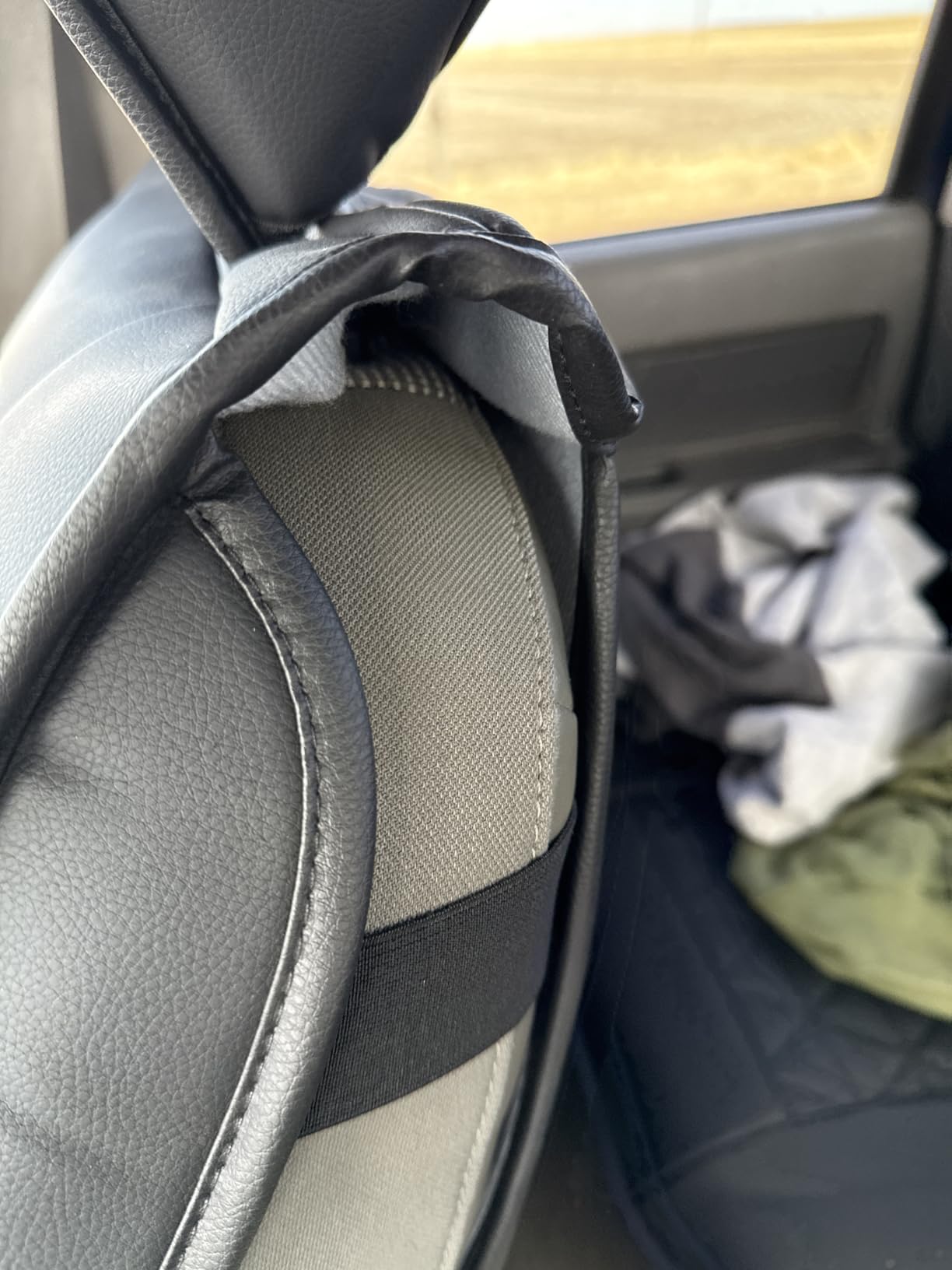 Coverado Ram Seat Covers Full Set, Waterproof Ram 1500 Seat Cover Compatible with 2002-2026 Dodge RAM 1500 2500 3500 Crew Quad Cab with Curved Bench (Black) customer photo 2