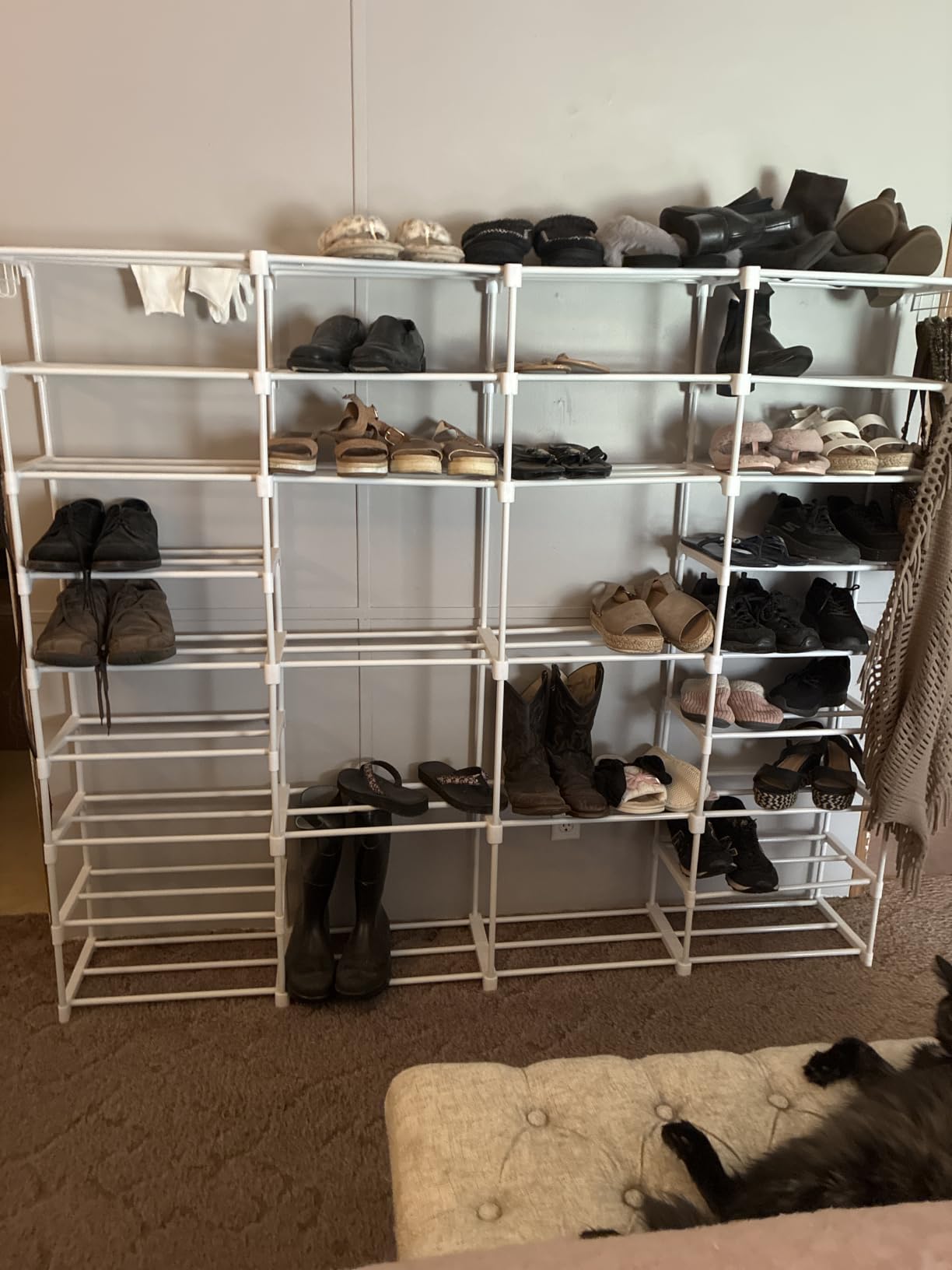 WOWLIVE 9 Tier 3-Column Shoe Rack, 50-55 Pairs Stackable Black customer photo 2