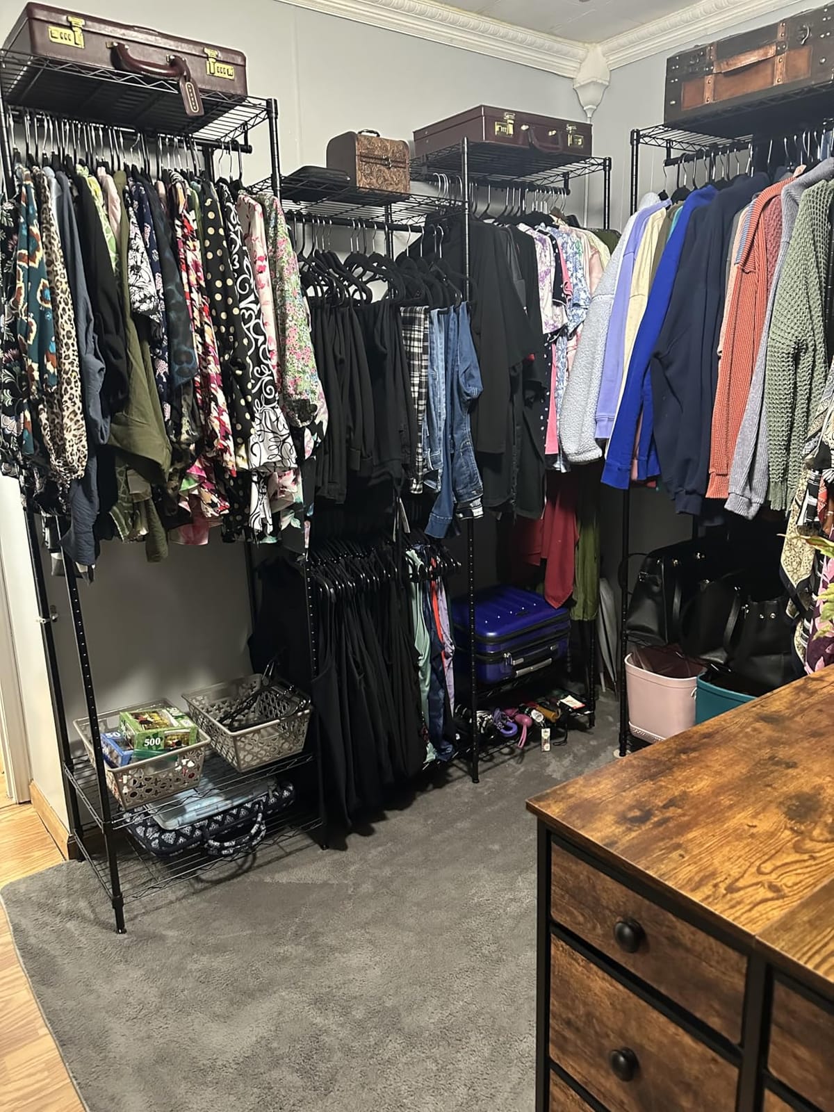 VIPEK V5 Heavy Duty Clothes Rack, Freestanding Modular Closet System, Black | 890 lbs Load, 4 x 23.6 in hanging rods, 8 x shelves (2 adjustable), Supports expansion with accessories customer photo 1