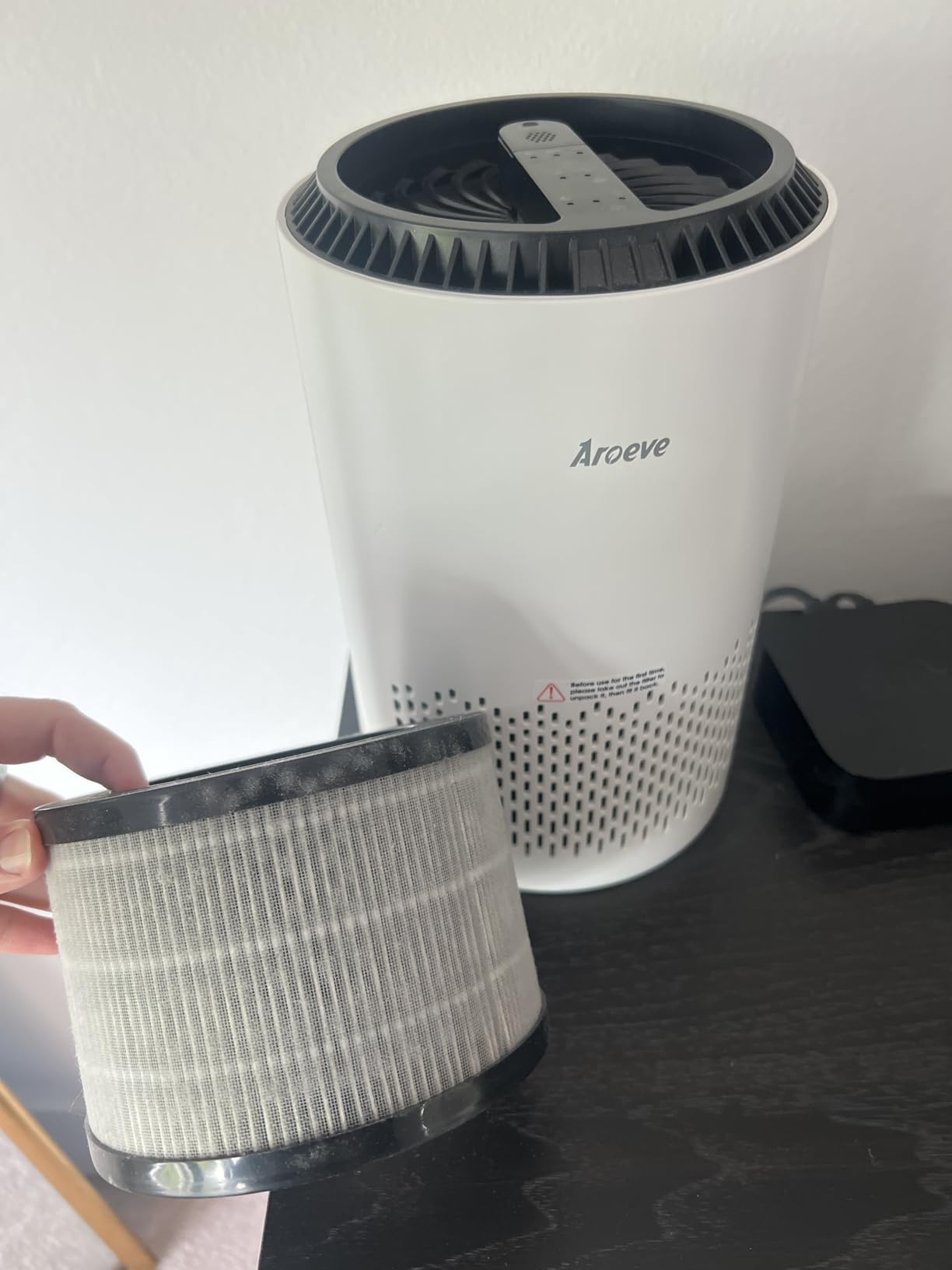 AROEVE Air Purifiers for Bedroom with Sleep Mode Speed Control-MK01A(White) customer photo 1