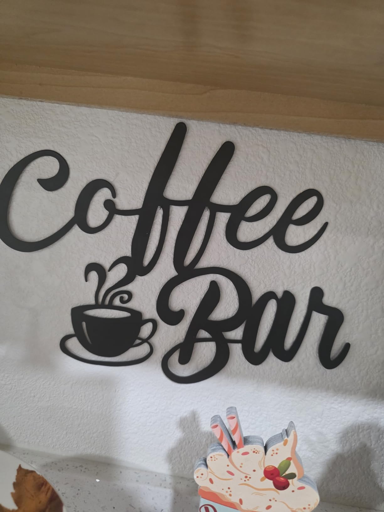 Shimeyao Coffee Bar Sign Metal Wall Decor, Black Wall Art Coffee Bar customer photo 1
