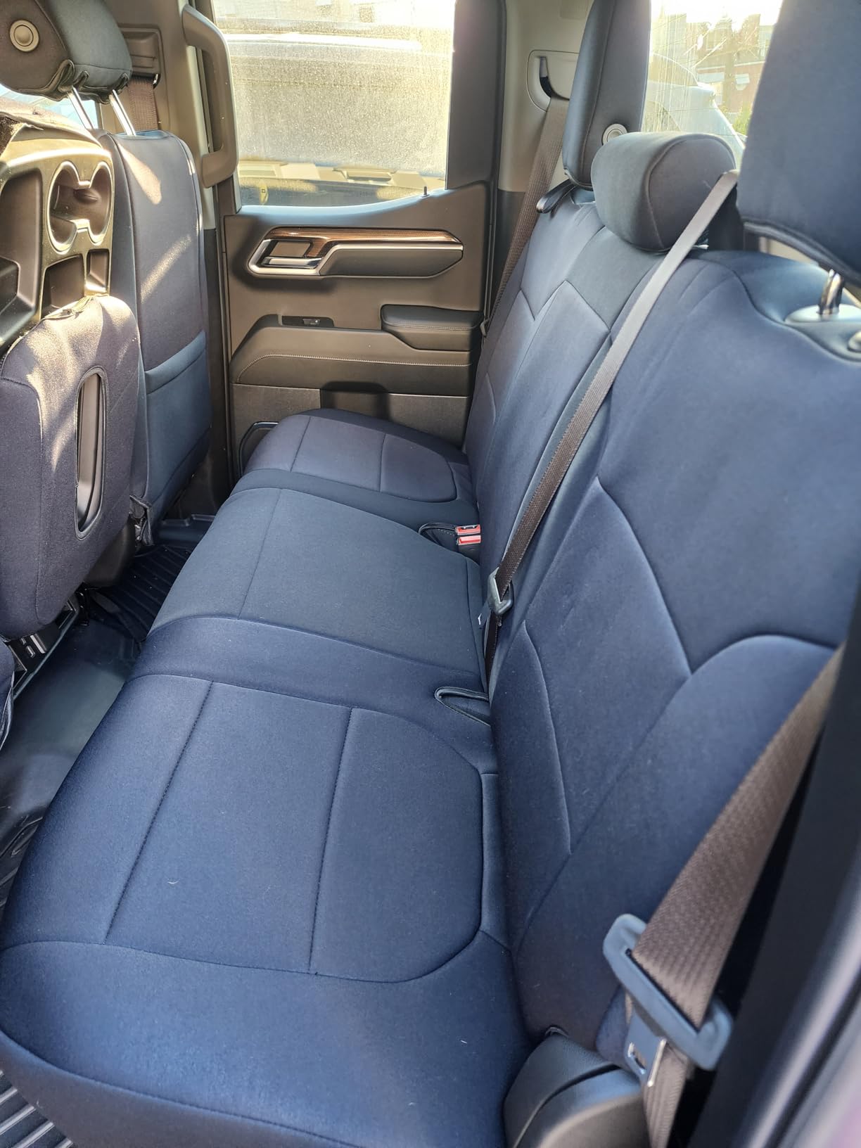 Rough Country Neoprene Seat Covers for Chevy Silverado & GMC Sierra 1500 (2019-2026) w/No Rear Seat Storage or Cup Holder - Waterproof & UV Resistant, Foam Padded, Front & Rear Row Cover Set customer photo 1