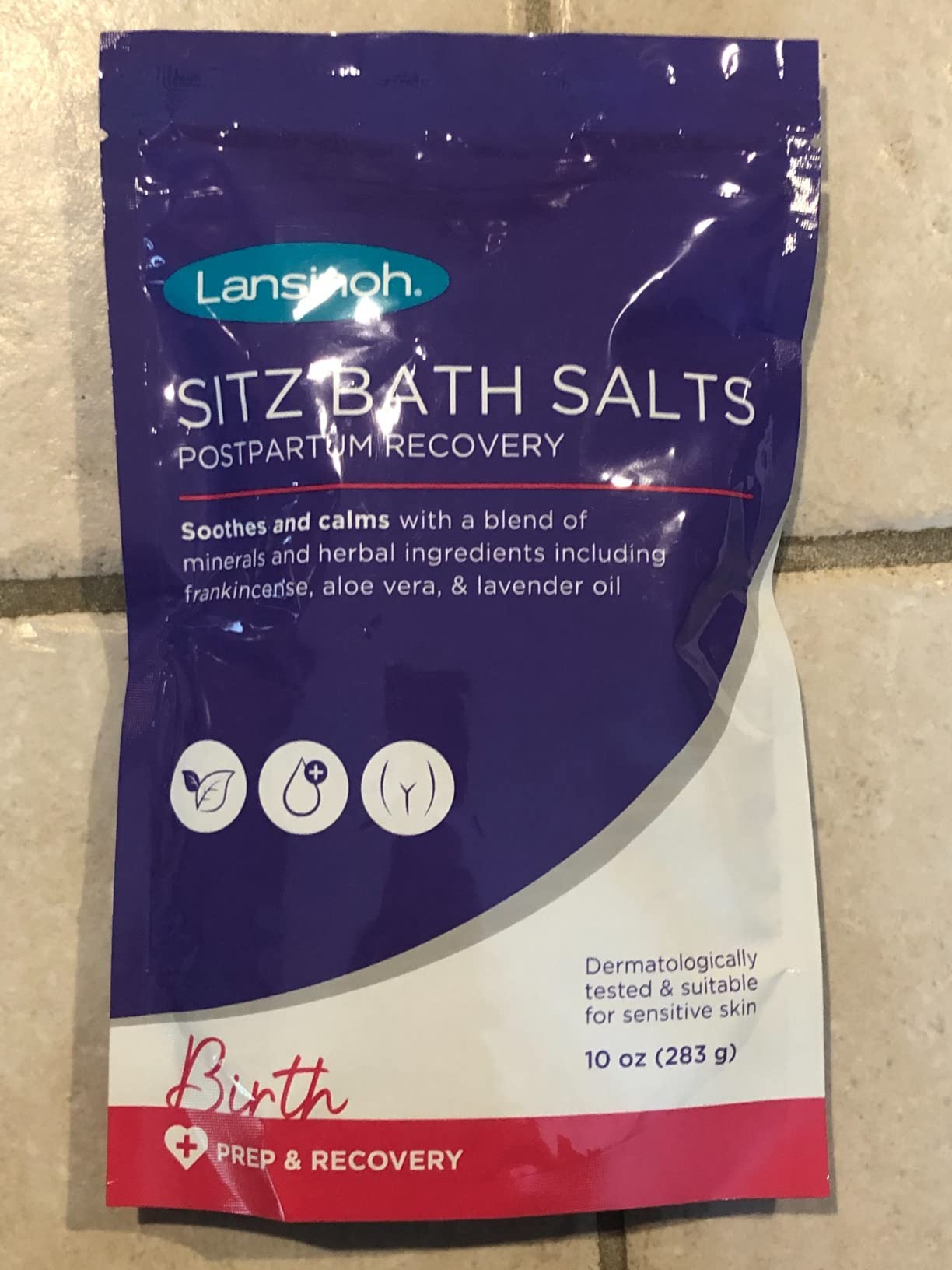 Lansinoh Sitz Bath Salts for Postpartum Care, 10 Ounces | Perineal Soak with Epsom Salt, Aloe Vera, Lavender & Frankincense Oil customer photo 2