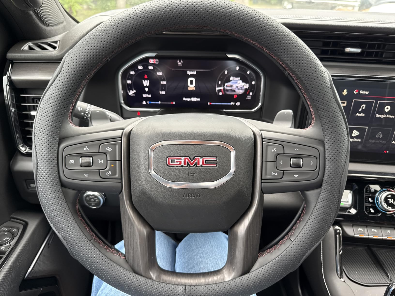 LKWLIKEI Nappa Premium Leather car Steering Wheel Cover, Non-Slip, Breathable, Universal 15 inches, Black. customer photo 2
