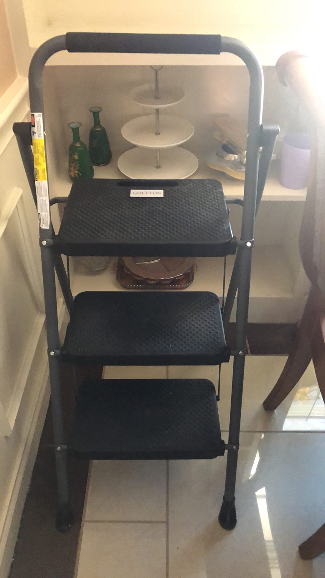 GOLYTON 3 Step Ladder,Step Stools for Adults, 500lbs Capacity customer photo 2