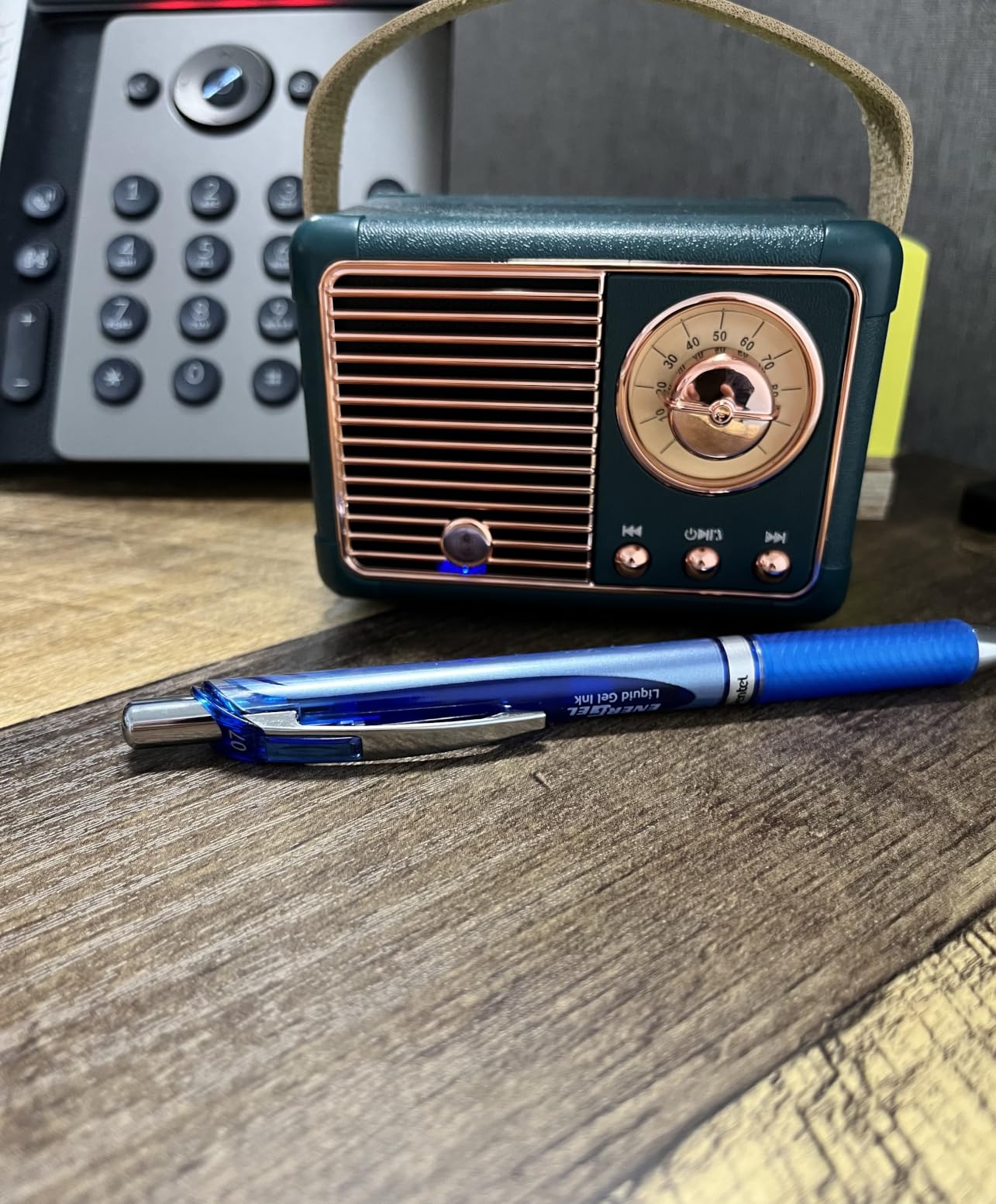 Dosmix Retro Bluetooth Speaker,Small Vintage Decor,Cute Birthday Gifts Blue customer photo 2
