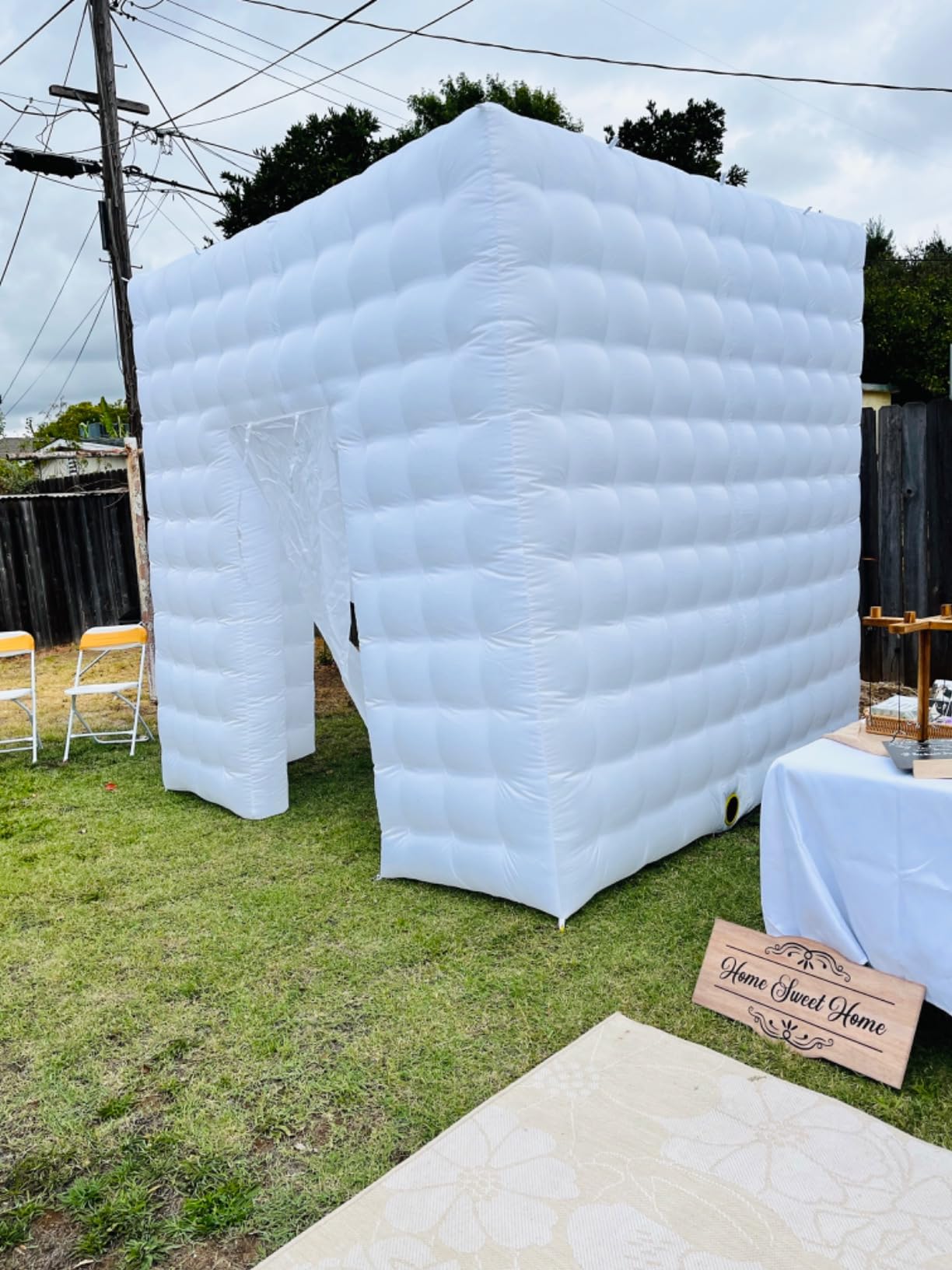 Inflatable Photo Booth Enclosure 2 Doors,Inflatable Tent (8.2 X 8.2 Ft) with Led Lights,Use in Advertising, Bars, Events, Trade Shows, Photo Booth Companies customer photo 1