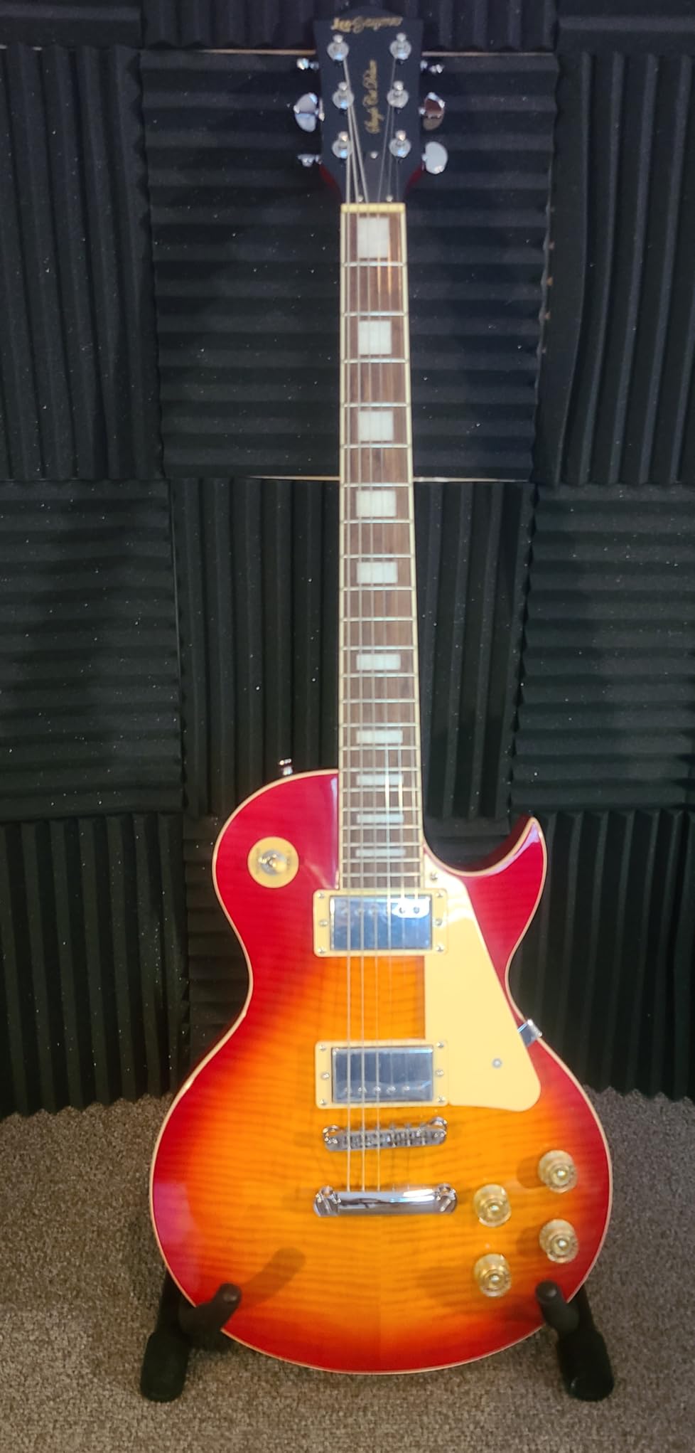 Leo Jaymz 39” Deluxe Series Electric Guitar - Les Paul-Style，Exquisite Maple Veneer, Non-Spliced Mahogany Body and Neck, High Transparency Paint (Void blue) customer photo 2