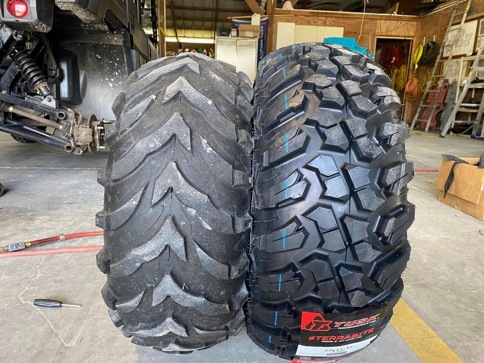 Tusk Terrabite Set of 4 UTV/ATV Tires - 27x9-12 Front & 27x11-12 Rear - 8-Ply Rated Radial Construction, 3/4