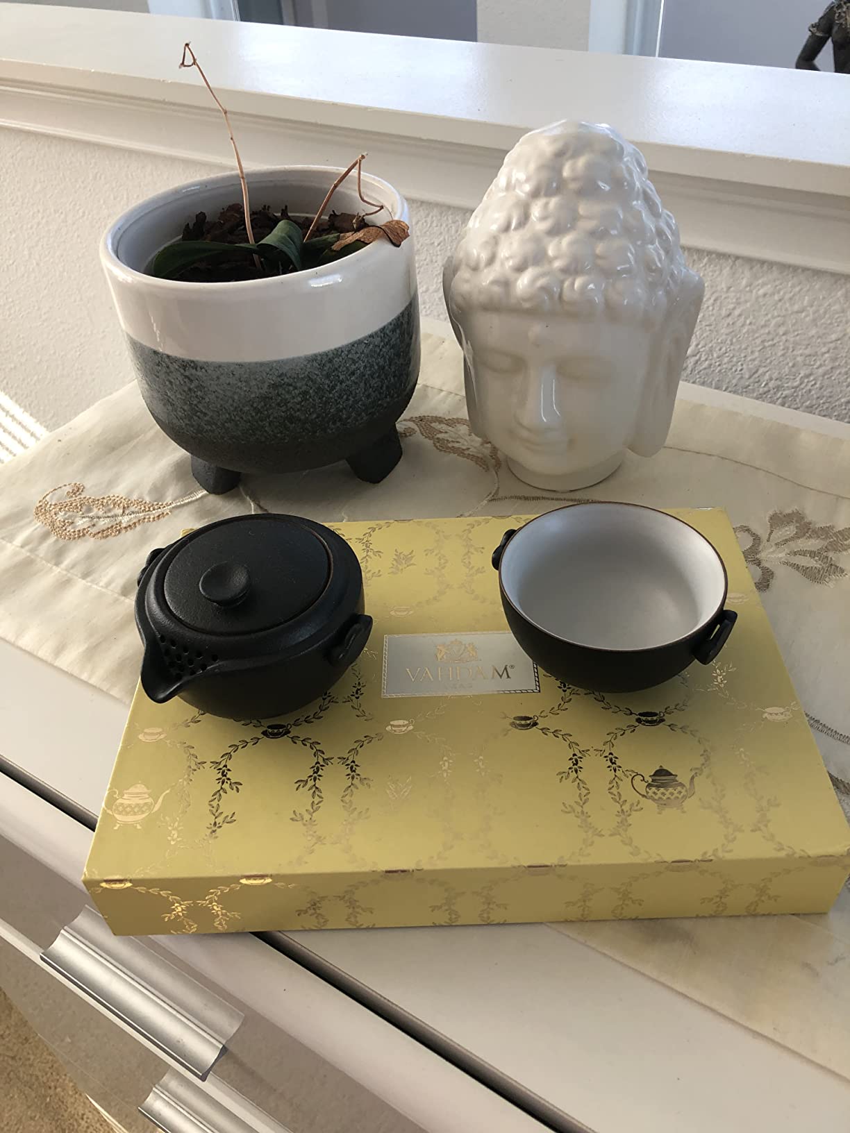 HEER Ceramic Travel Gaiwan Gongfu Tea Set for One, Black customer photo 2