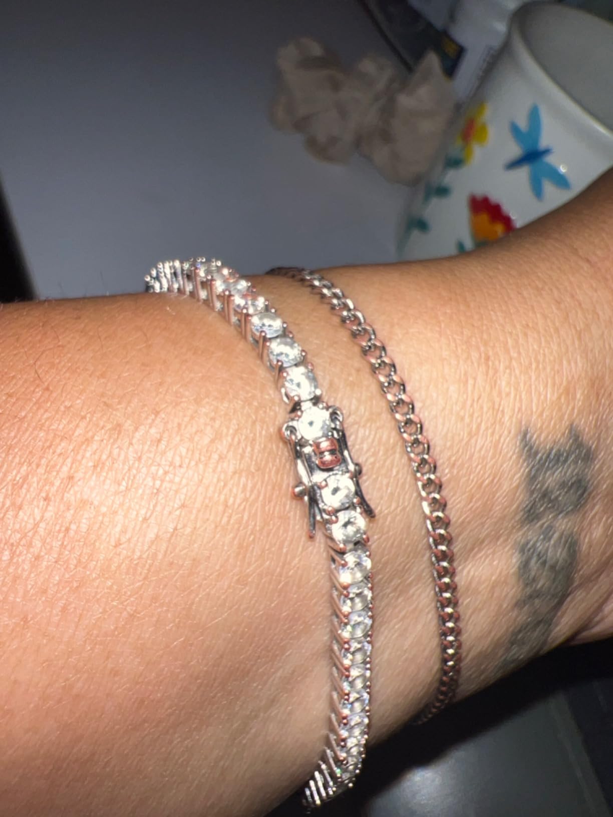 Gemsme 18K White/Yellow Gold Plated 3.0 Cubic Zirconia Classic Tennis Bracelet for Women and Men 6-9 Inches customer photo 2