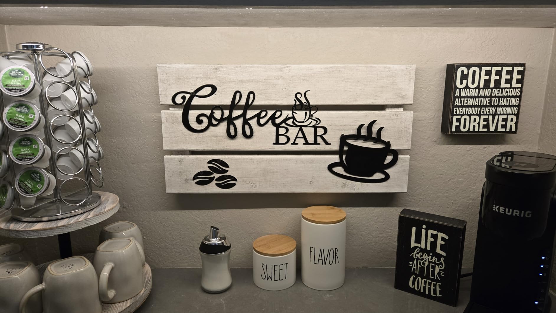 Ferraycle Coffee Bar Decor Sign for Coffee Station, Bean and Cup Style customer photo 1