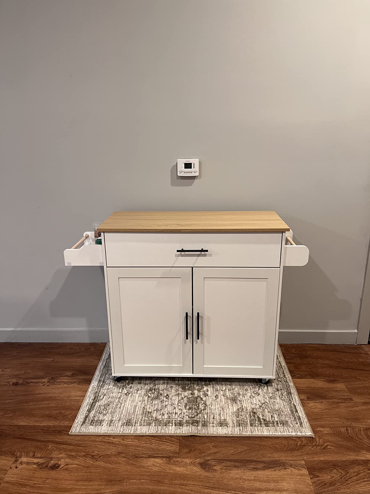 IRONCK Kitchen Island Table on Wheels with Drop Leaf, 47.25